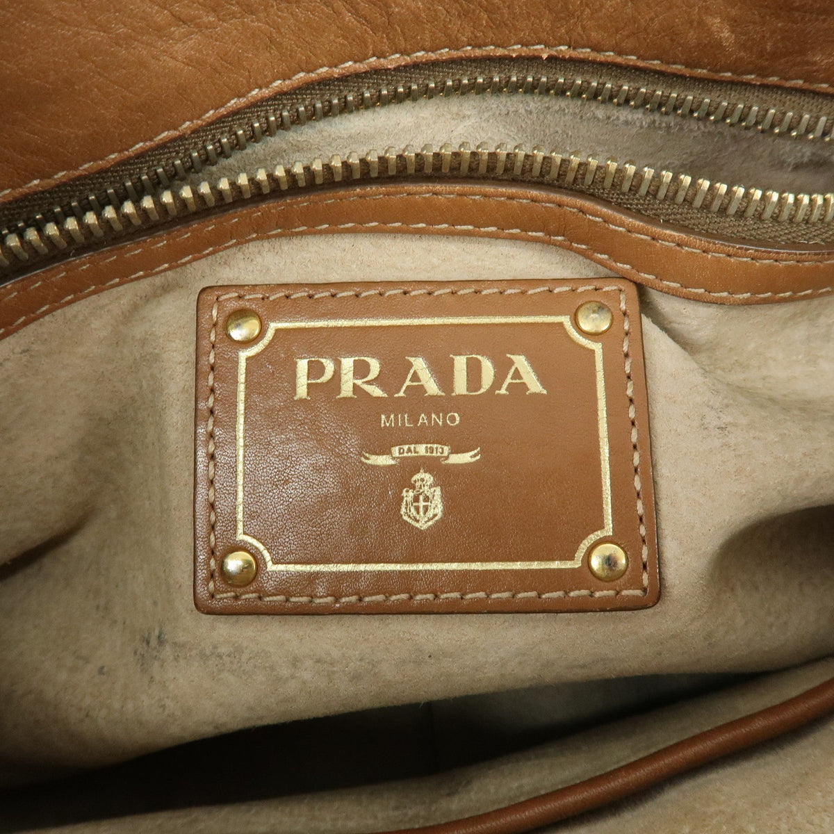 Prada Convertible Belted Satchel Soft Calf Brown Leather Handbag (Pre-Owned)