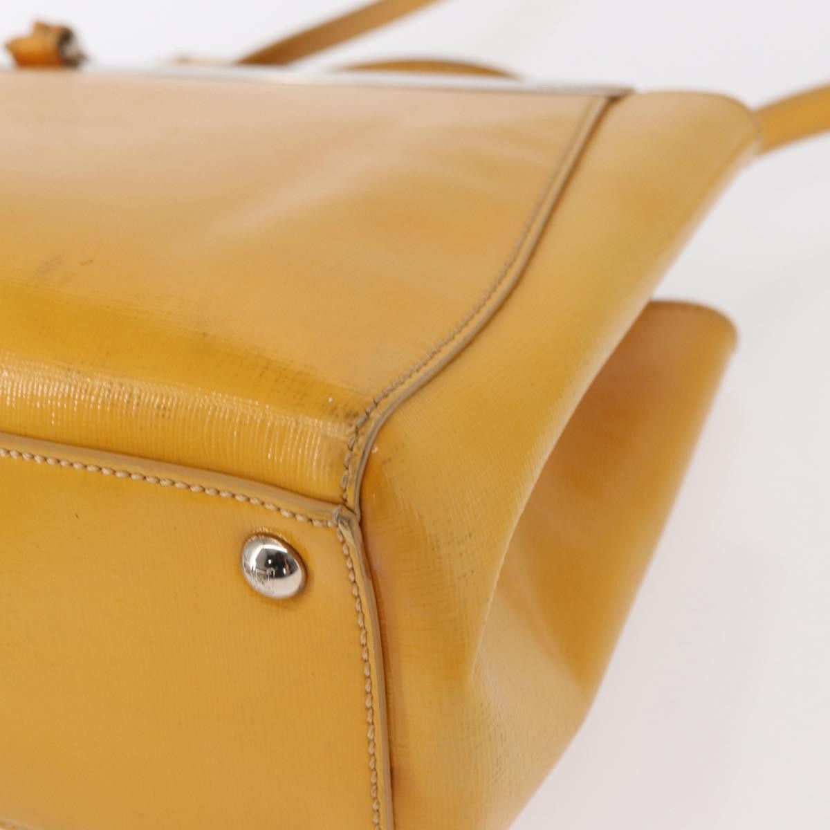 Fendi 2Jours Leather Yellow Leather Handbag (Pre-Owned)