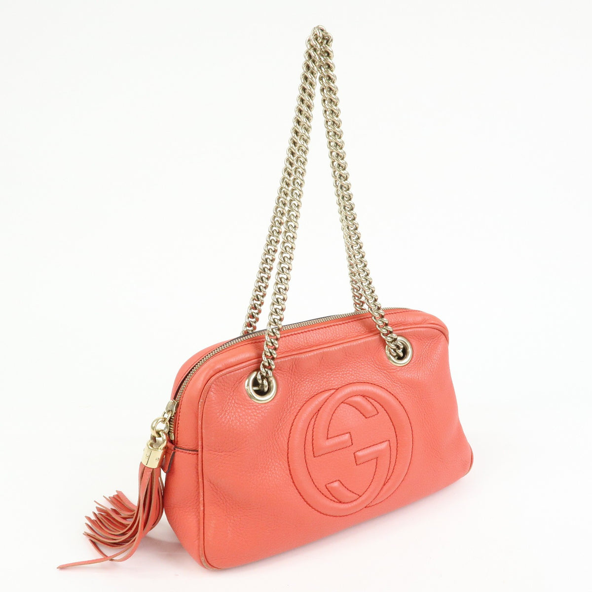 Gucci Soho Chain Zip Leather Pink Leather Shoulder Bag Bag (Pre-Owned)