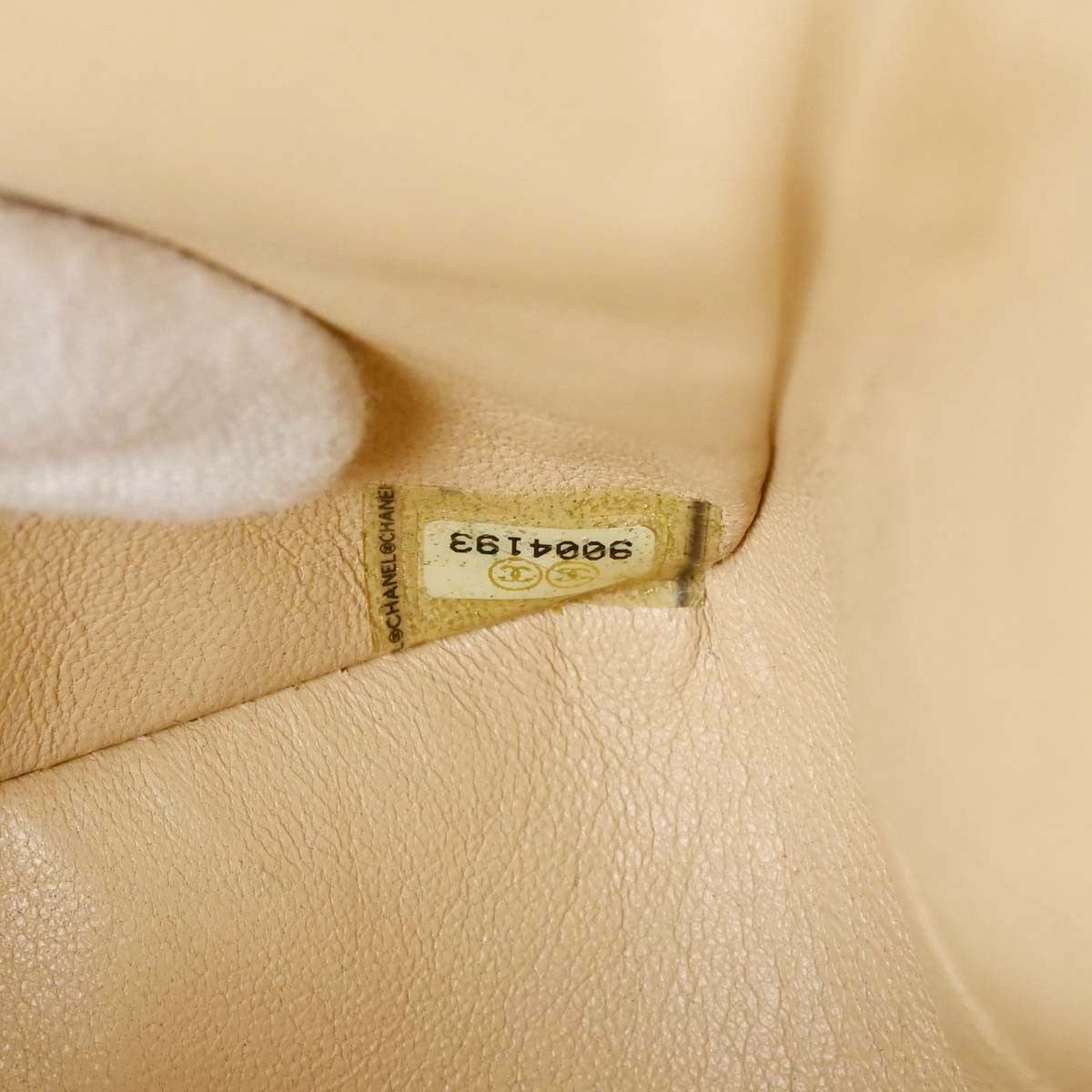 Chanel Classic Double Flap Quilted Lambskin Beige Leather Shoulder Bag Bag (Pre-Owned)
