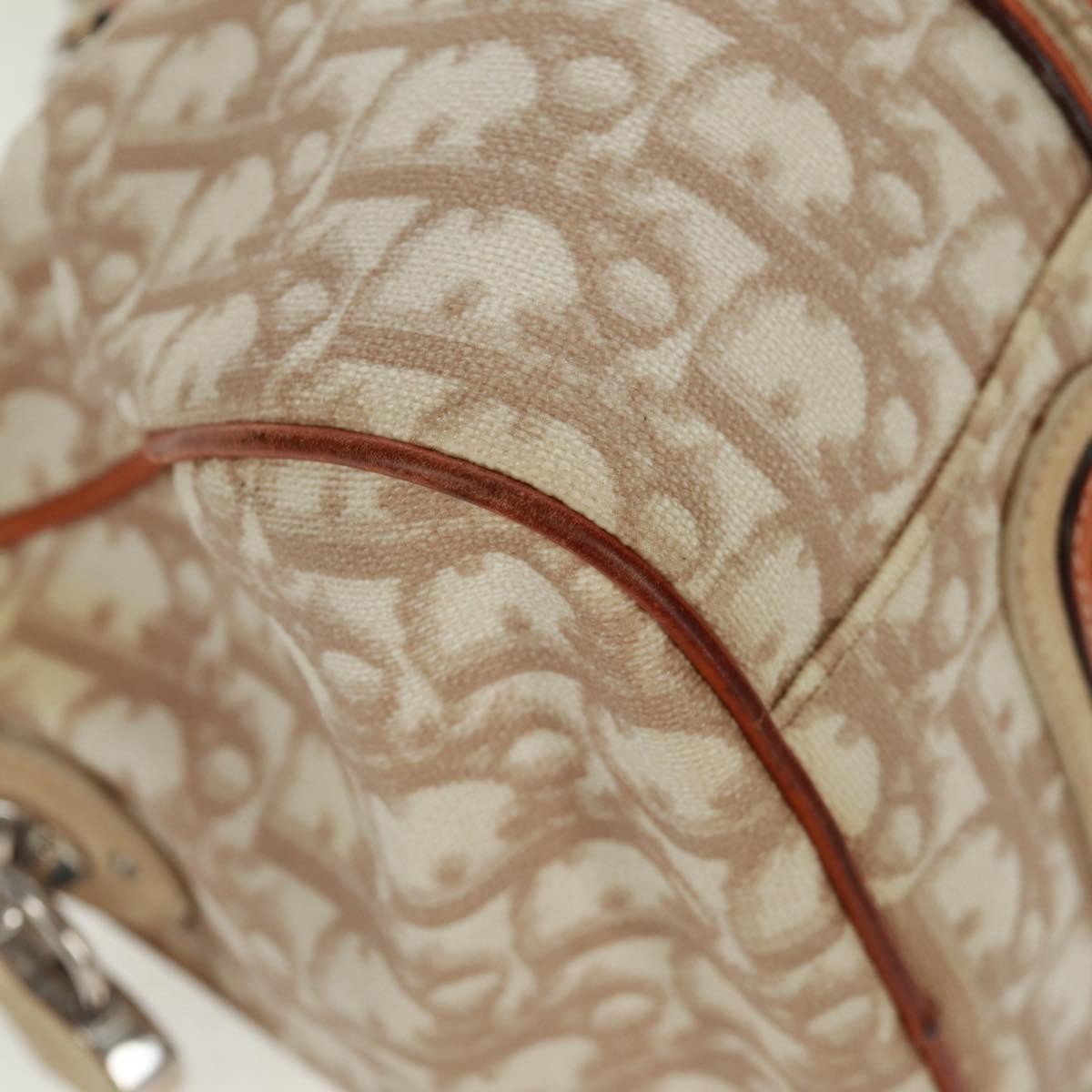 Christian Dior Vintage Trotter Romantique Boston Diorissimo Coated Canvas Beige Canvas Handbag (Pre-Owned)