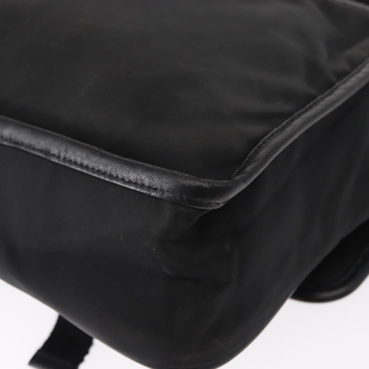 Prada Logo Flap Messenger Tessuto Black Nylon Shoulder Bag Bag (Pre-Owned)