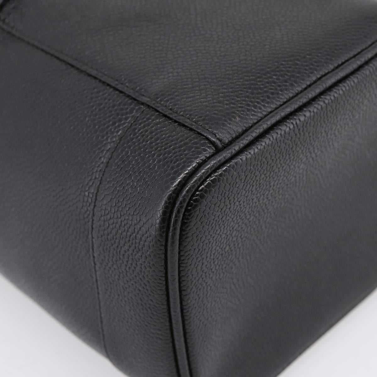Chanel Vintage Timeless Cosmetic Case Caviar Black Leather Handbag (Pre-Owned)