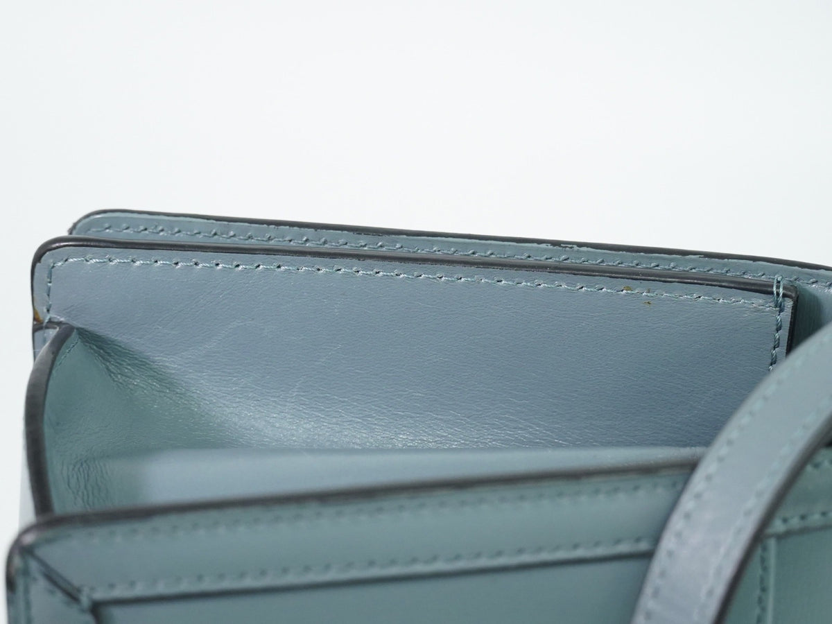 Loewe Barcelona Leather Blue Leather Shoulder Bag Bag (Pre-Owned)