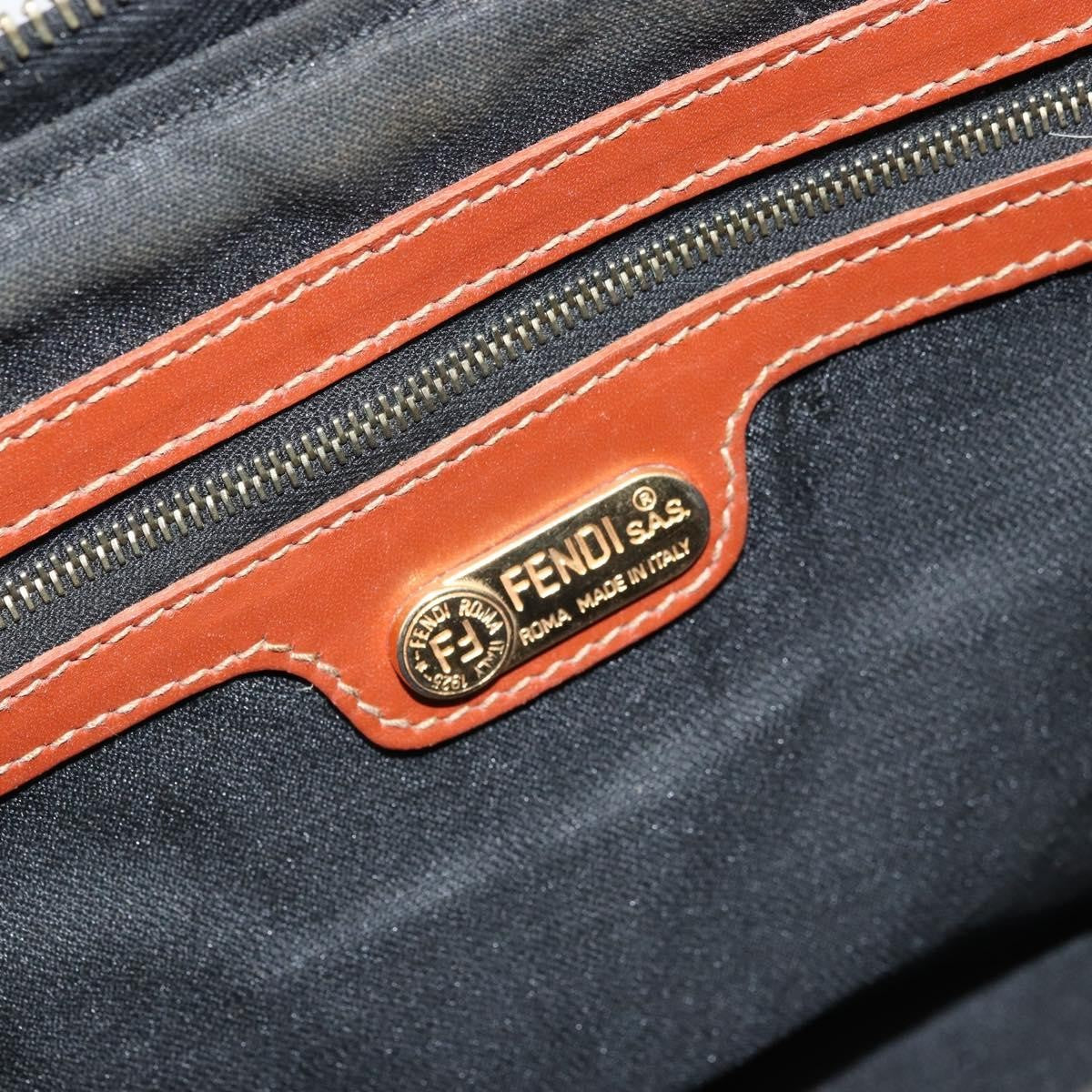 Fendi Vintage Pequin Convertible Boston Coated Canvas Brown Canvas Handbag (Pre-Owned)