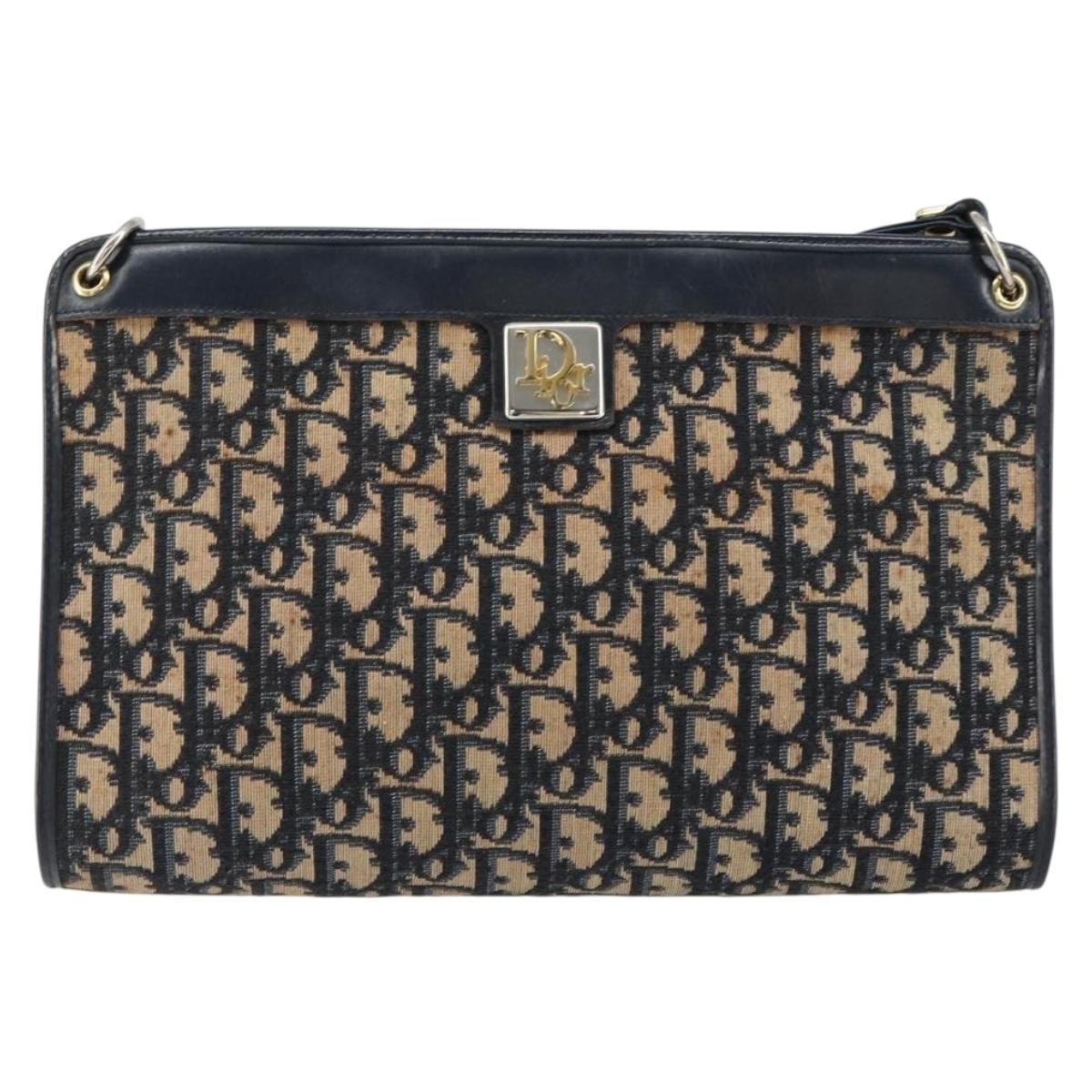 Christian Dior Vintage Trotter Canvas Navy Canvas Shoulder Bag Bag (Pre-Owned)