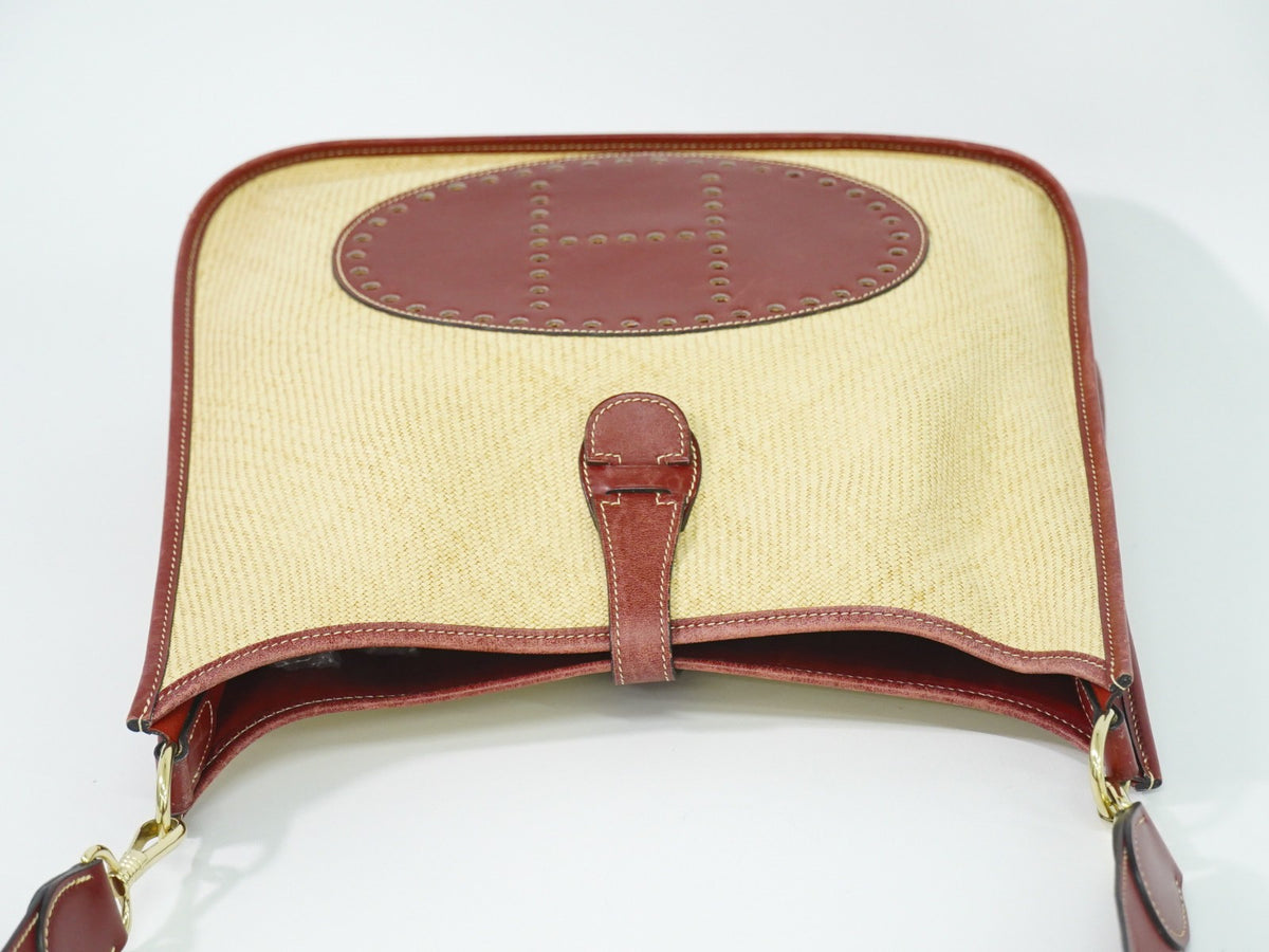 Hermes Evelyne Bag Gen I Panama Beige Leather Handbag (Pre-Owned)