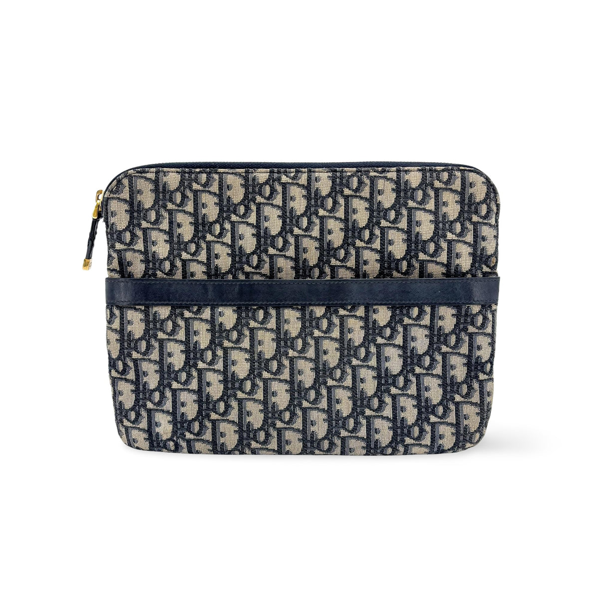 Christian Dior Travel Kit Oblique Canvas Navy Canvas Toiletry Case Accessory (Pre-Owned)