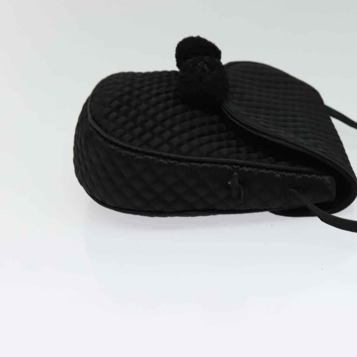 Bottega Veneta Intrecciato Clutch Calfskin Black Satin Shoulder Bag Bag (Pre-Owned)