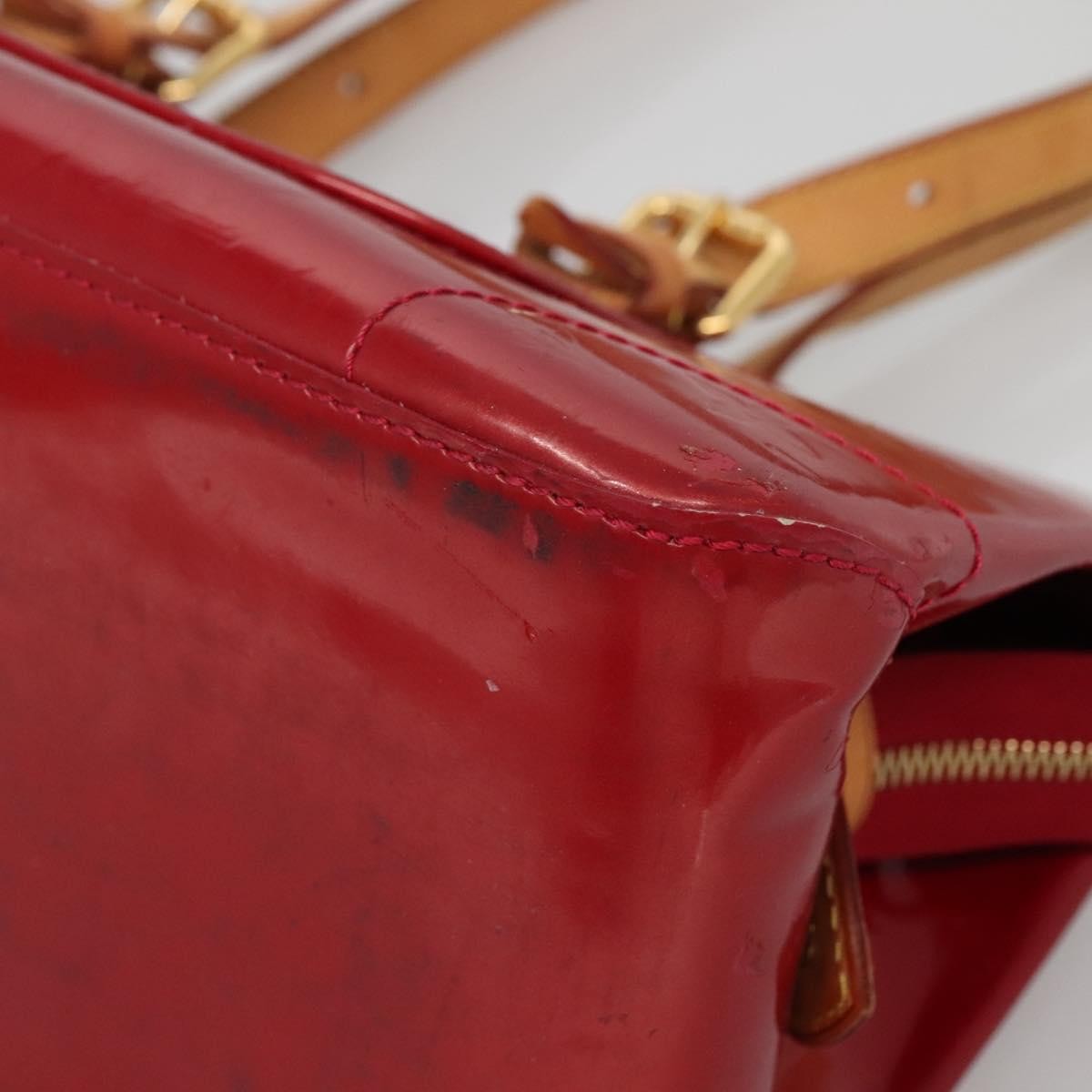 Louis Vuitton Rosewood Avenue Monogram Vernis Red Patent_Leather Handbag (Pre-Owned)