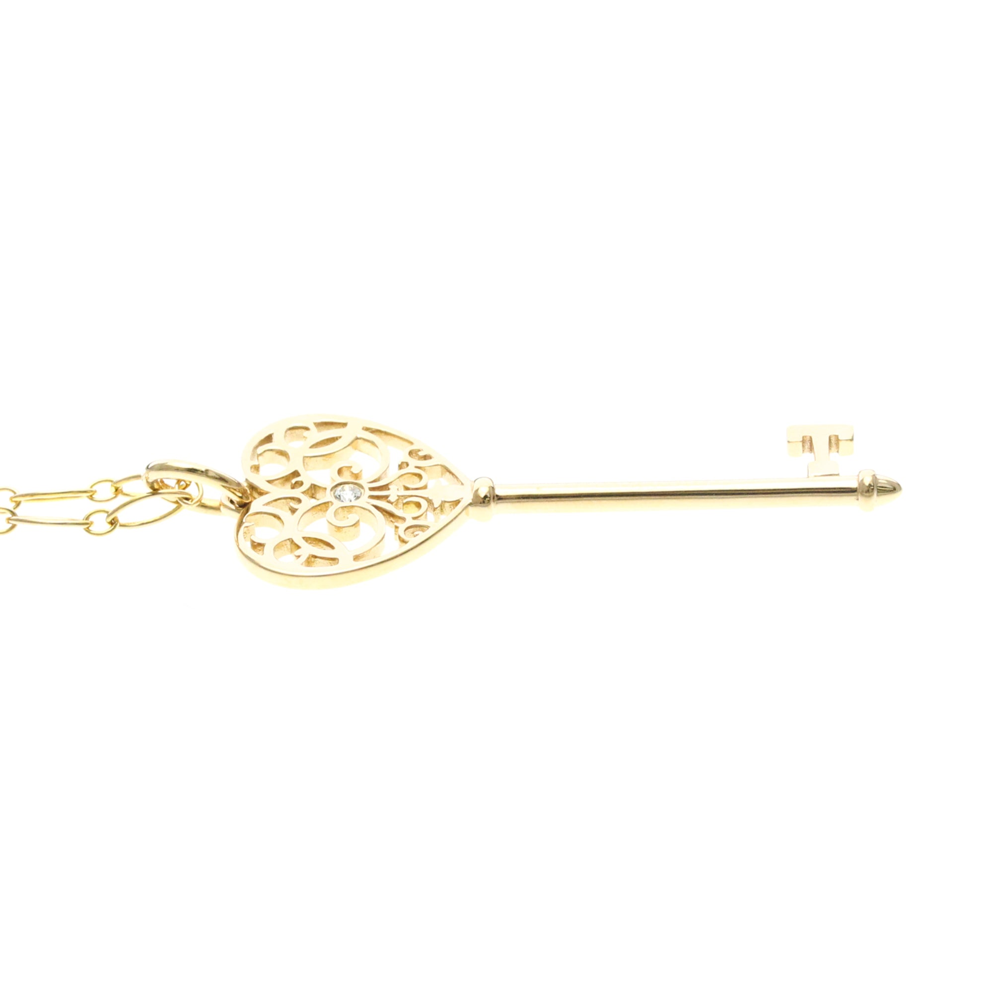 Tiffany & Co. Enchant Heart Key Pendant 18K Rose Gold With Diamond Gold Pink_Gold Necklace Jewelry (Pre-Owned)