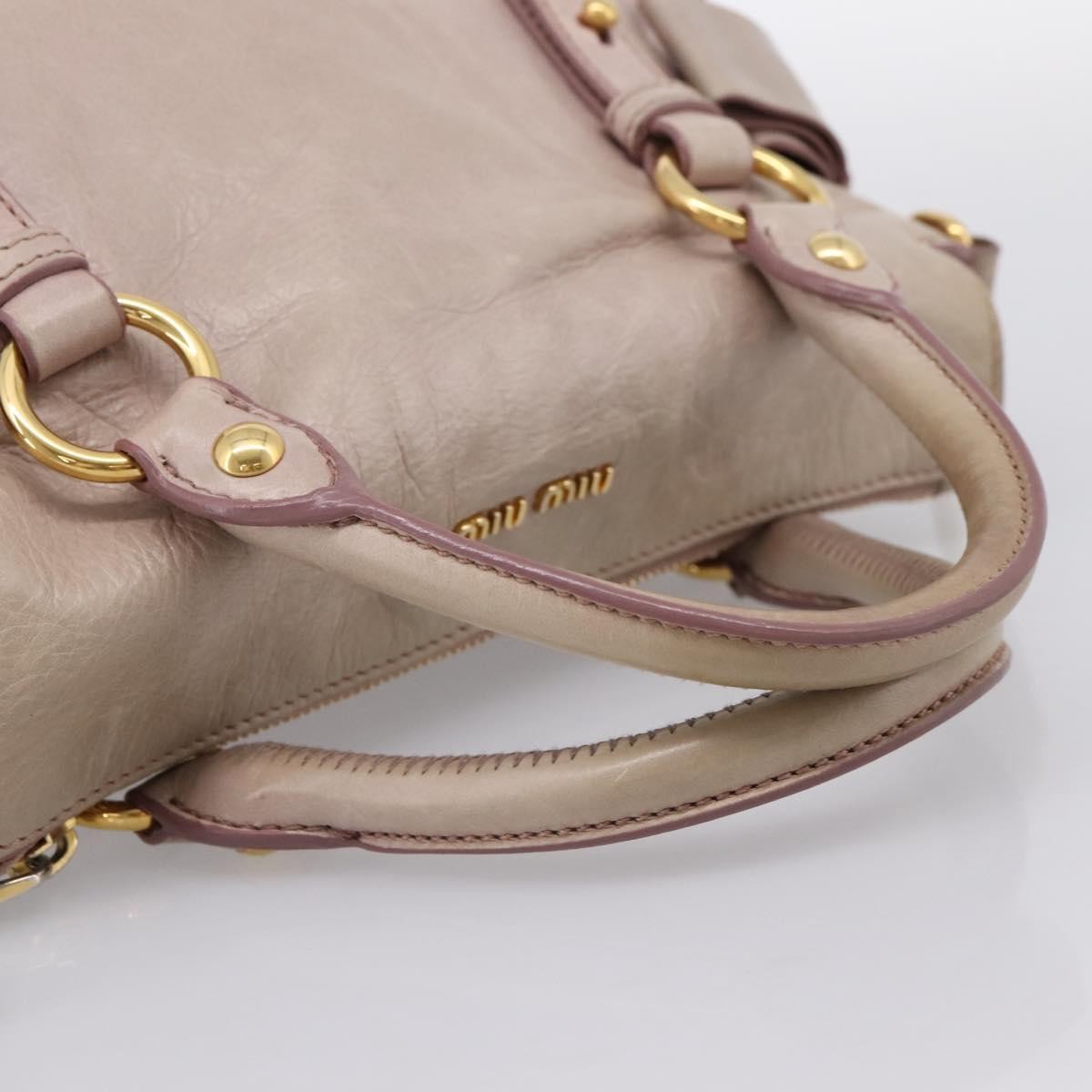 Miu Miu Vitello Lux Leather Pink Leather Handbag (Pre-Owned)