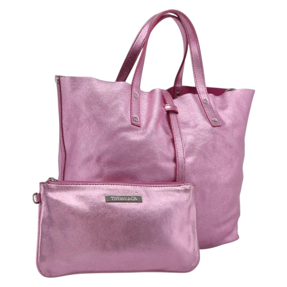 Tiffany & Co. Vintage Leather Pink Stainless_Steel Shoulder Bag Bag (Pre-Owned)