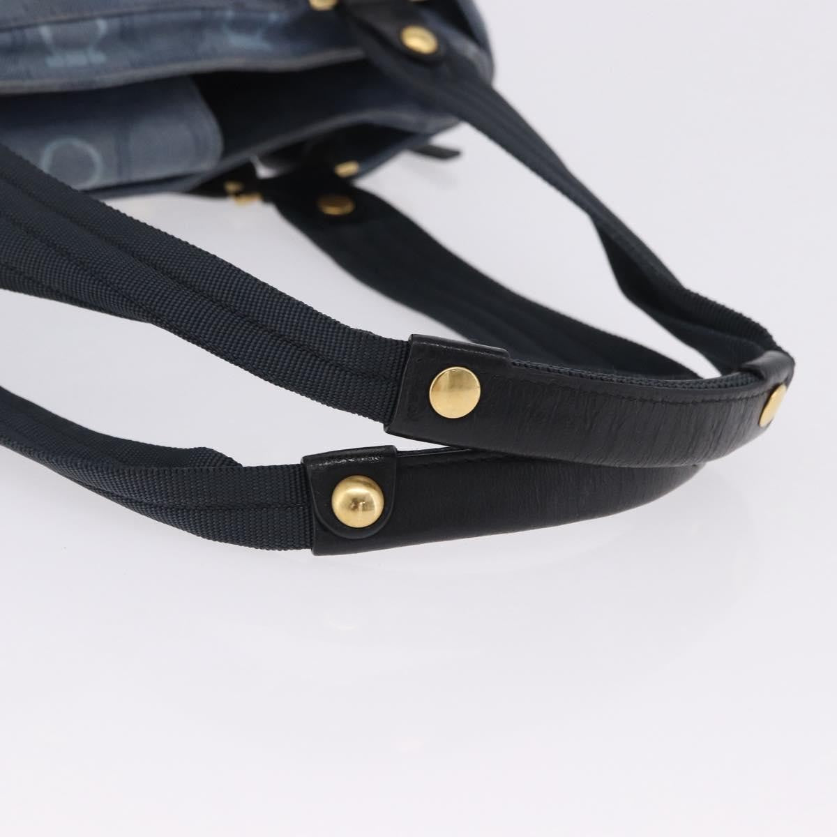 Salvatore Ferragamo Gancini Canvas Navy Canvas Crossbody Bag Bag (Pre-Owned)