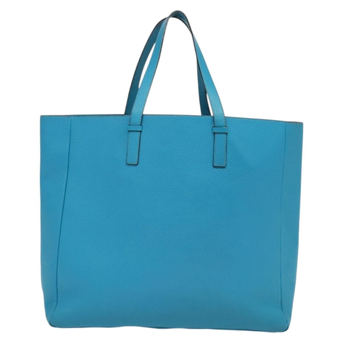 Burberry Black Label Leather Blue Leather Tote Bag Bag (Pre-Owned)