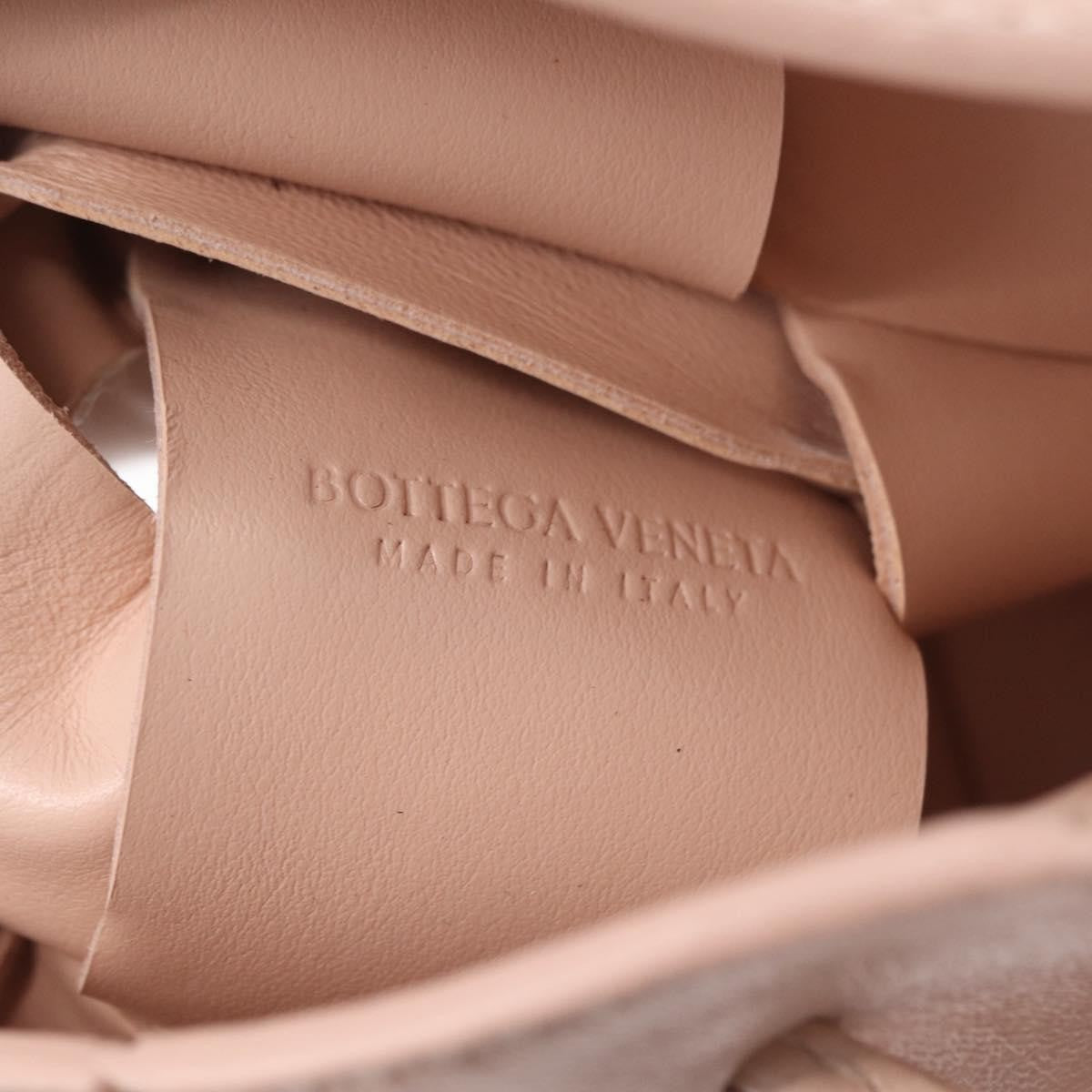 Bottega Veneta Cassette Bucket Maxi Intrecciato Leather With Beaded Details Pink Leather Handbag (Pre-Owned)