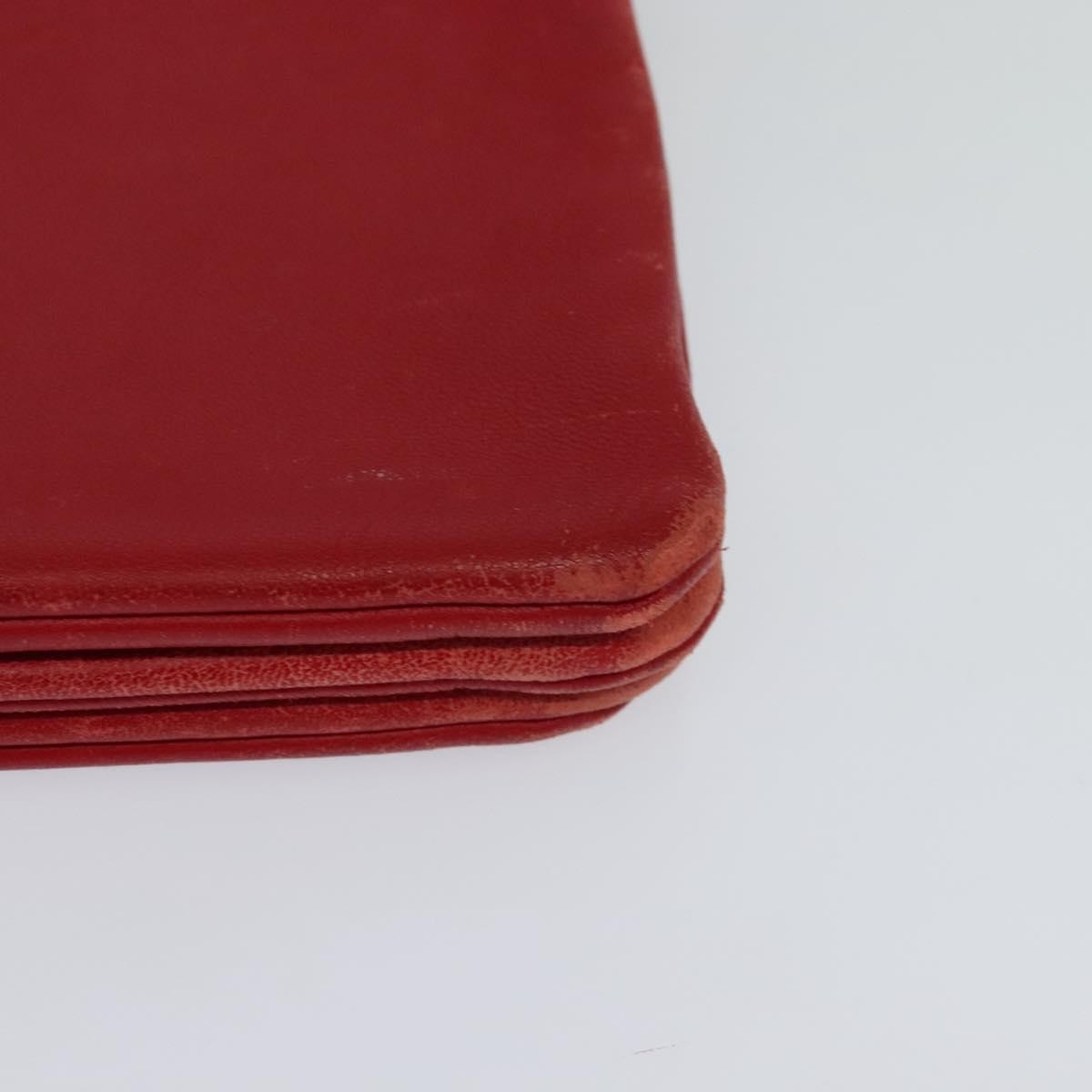 Celine Trio Zip Clutch Leather Red Leather Clutche & Pouche Bag (Pre-Owned)