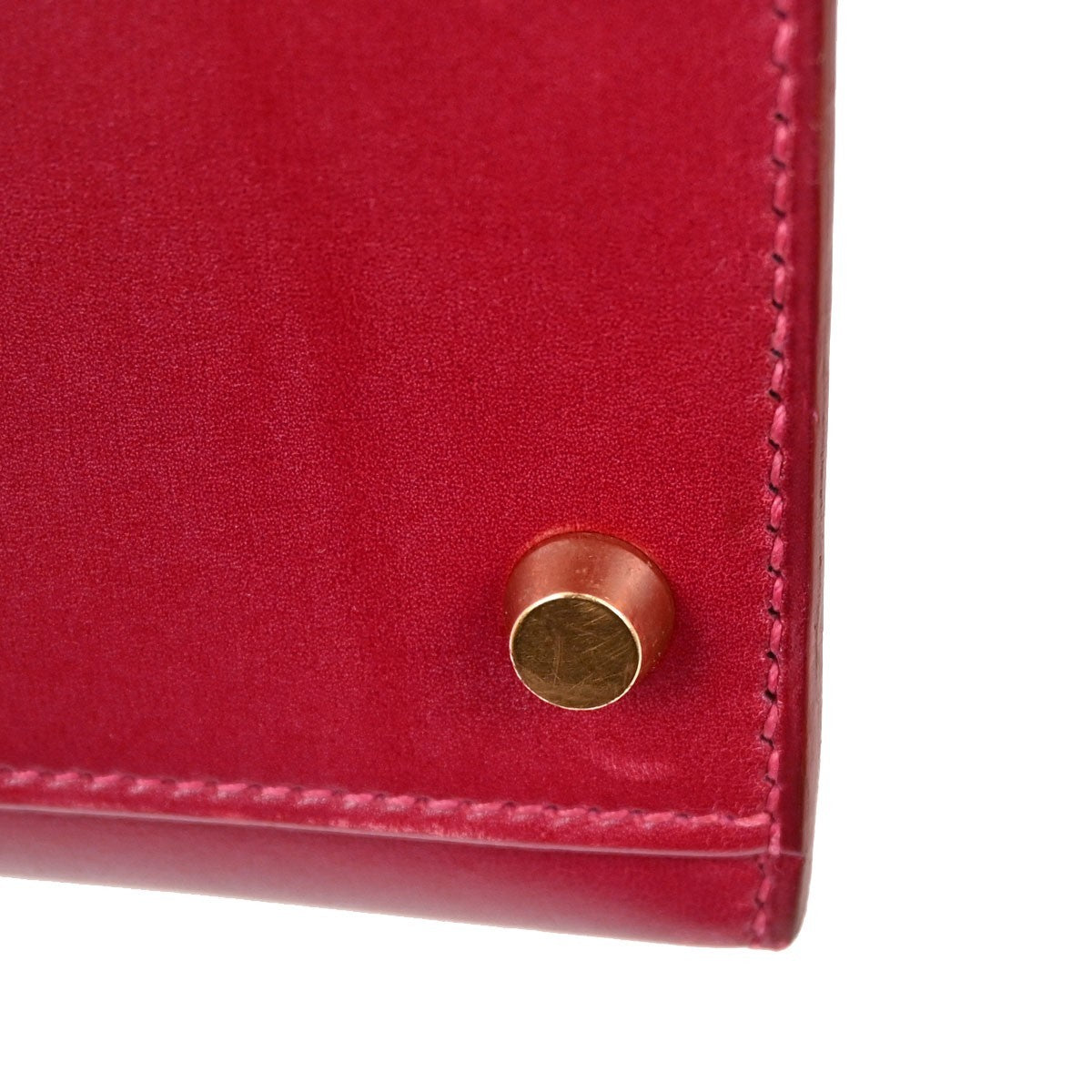 Hermes Kelly Red Box Calf With Gold Hardware Red Calfskin Handbag (Pre-Owned)