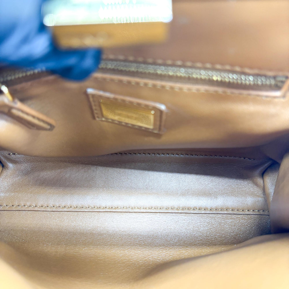 Fendi Peekaboo Whipstitch Leather Brown Leather Handbag (Pre-Owned)