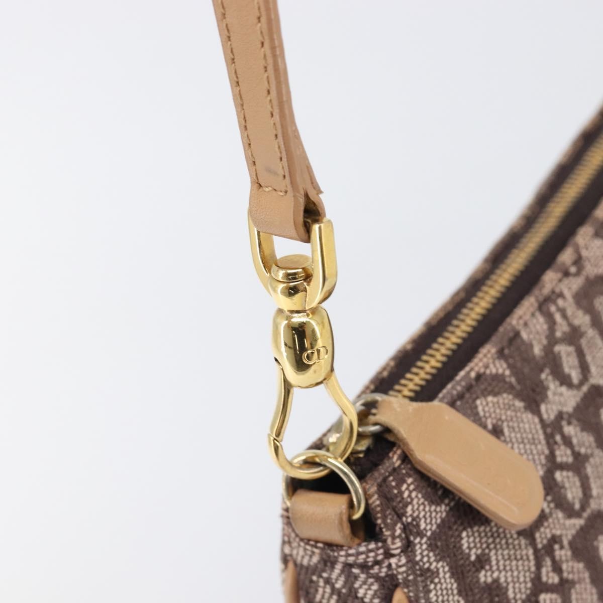Christian Dior Vintage Saddle Bag Canvas Brown Canvas Clutche & Pouche Bag (Pre-Owned)