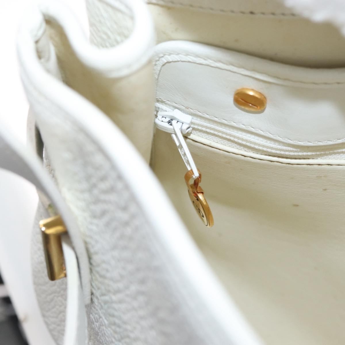 Christian Dior Vintage Leather White_Gold Leather Shoulder Bag Bag (Pre-Owned)