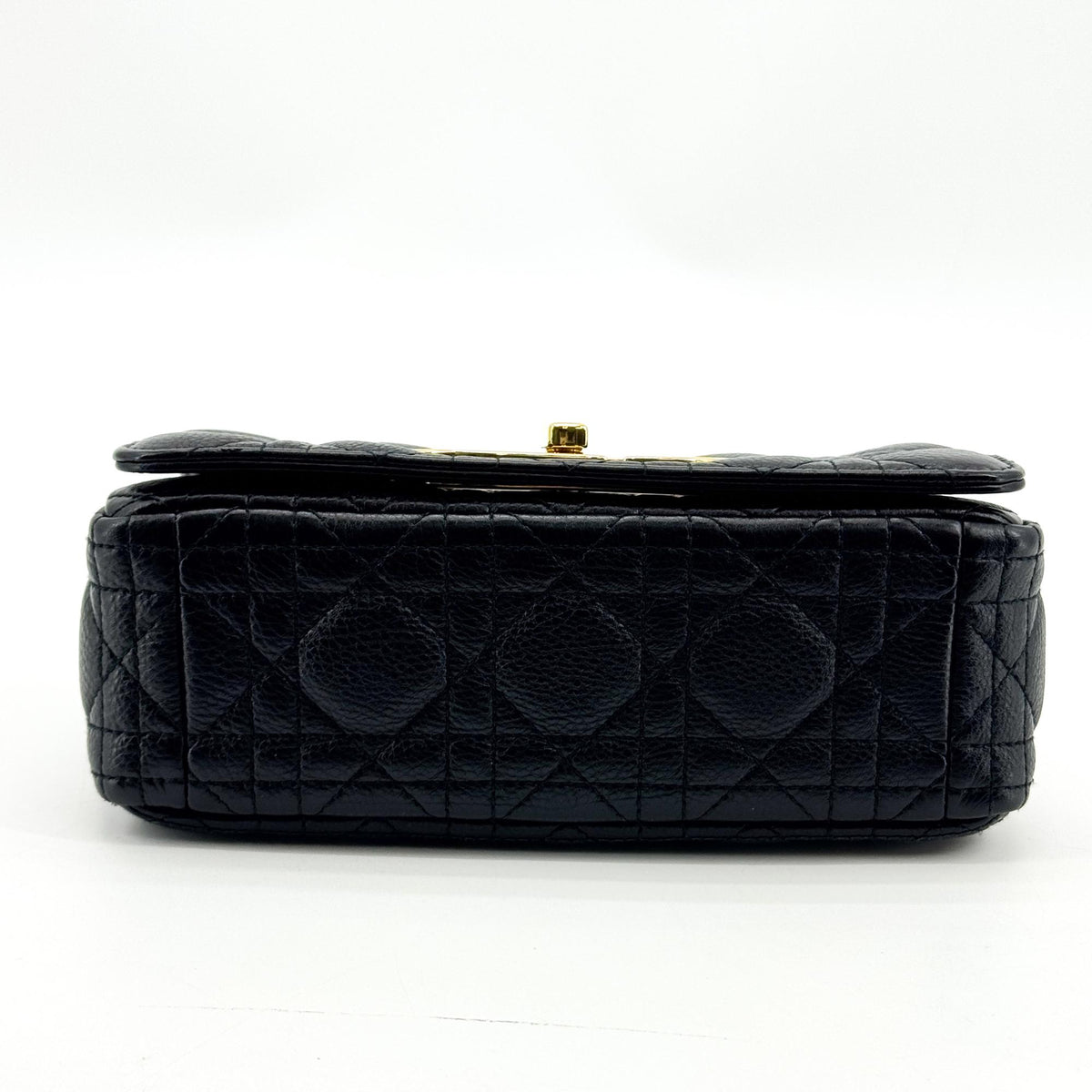 Christian Dior Caro Cannage Quilt Calfskin Black Leather Handbag (Pre-Owned)
