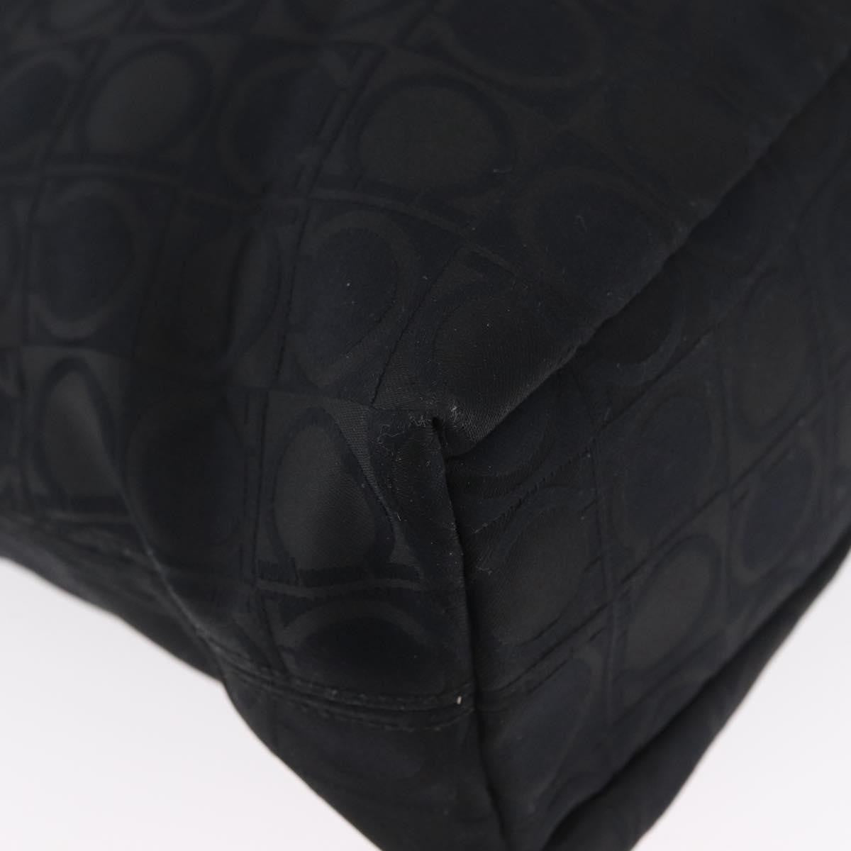 Salvatore Ferragamo Gancini Tote Gancini Canvas Black Canvas Tote Bag Bag (Pre-Owned)