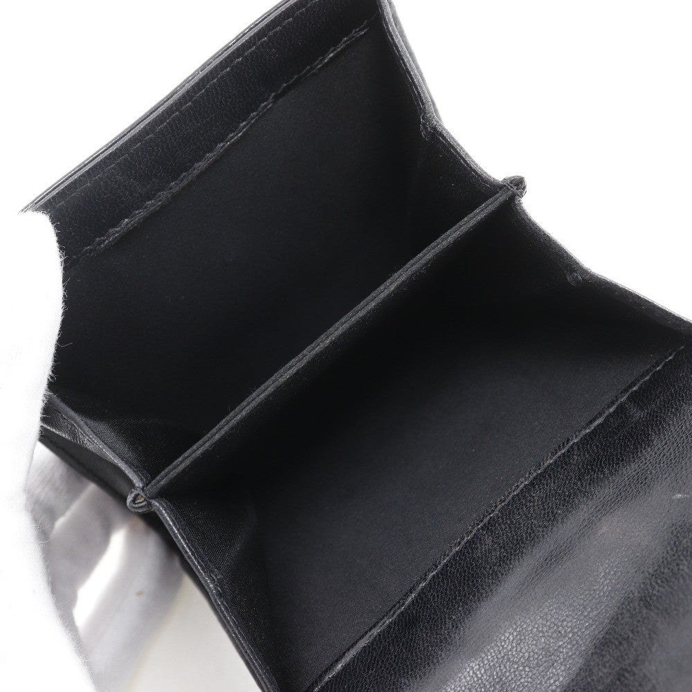 Chanel Bi-Fold Quilted Patent Black Patent_Leather Wallets Accessory (Pre-Owned)