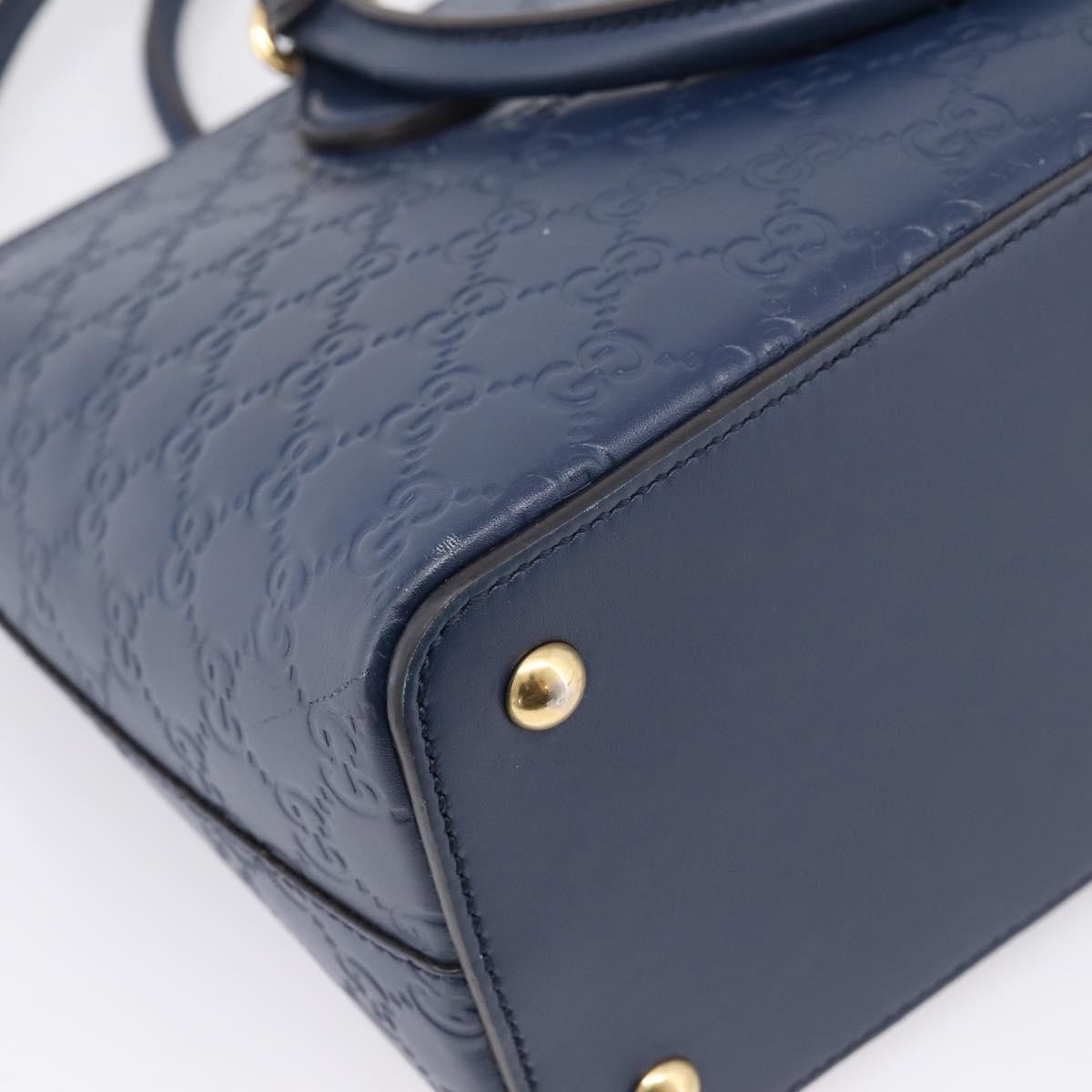 Gucci Linea A Convertible Guccissima Leather Navy Leather Tote Bag Bag (Pre-Owned)
