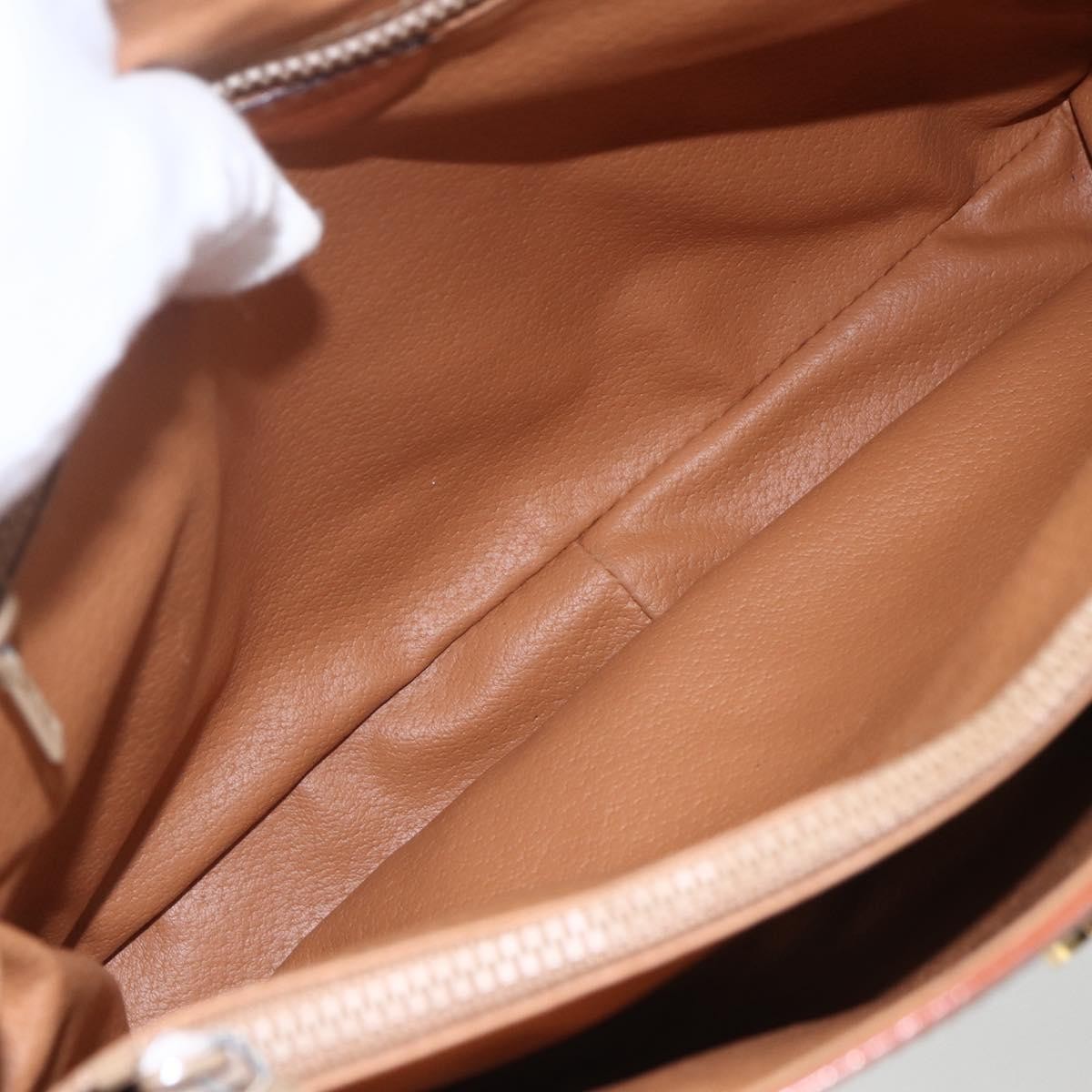 Celine Vintage Macadam Canvas And Leather Beige Canvas Handbag (Pre-Owned)