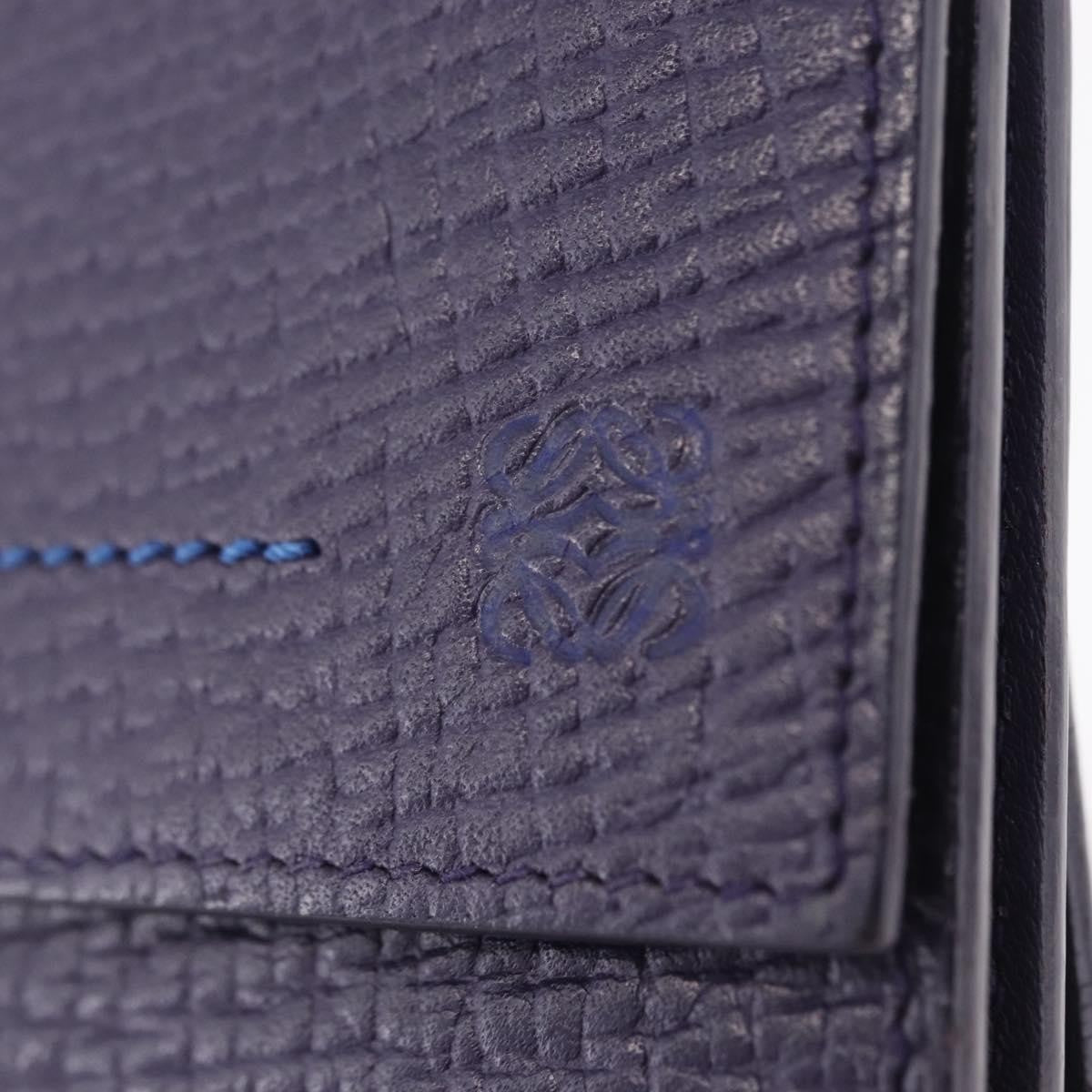 Loewe Anagram Trifold Flap Leather Purple Leather Wallets Accessory (Pre-Owned)