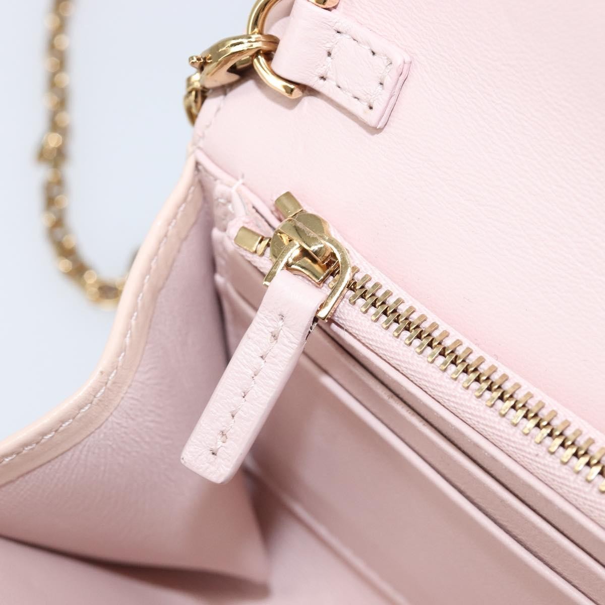 Versace Greca Goddess Convertible Clutch Leather Pink Leather Shoulder Bag Bag (Pre-Owned)