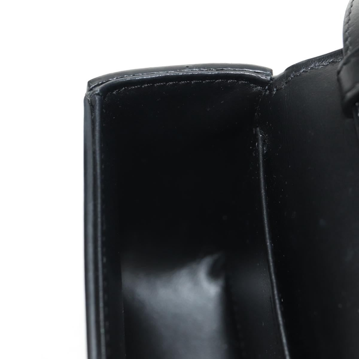 Celine Vintage Triomphe Shoulder Leather Black Leather Handbag (Pre-Owned)