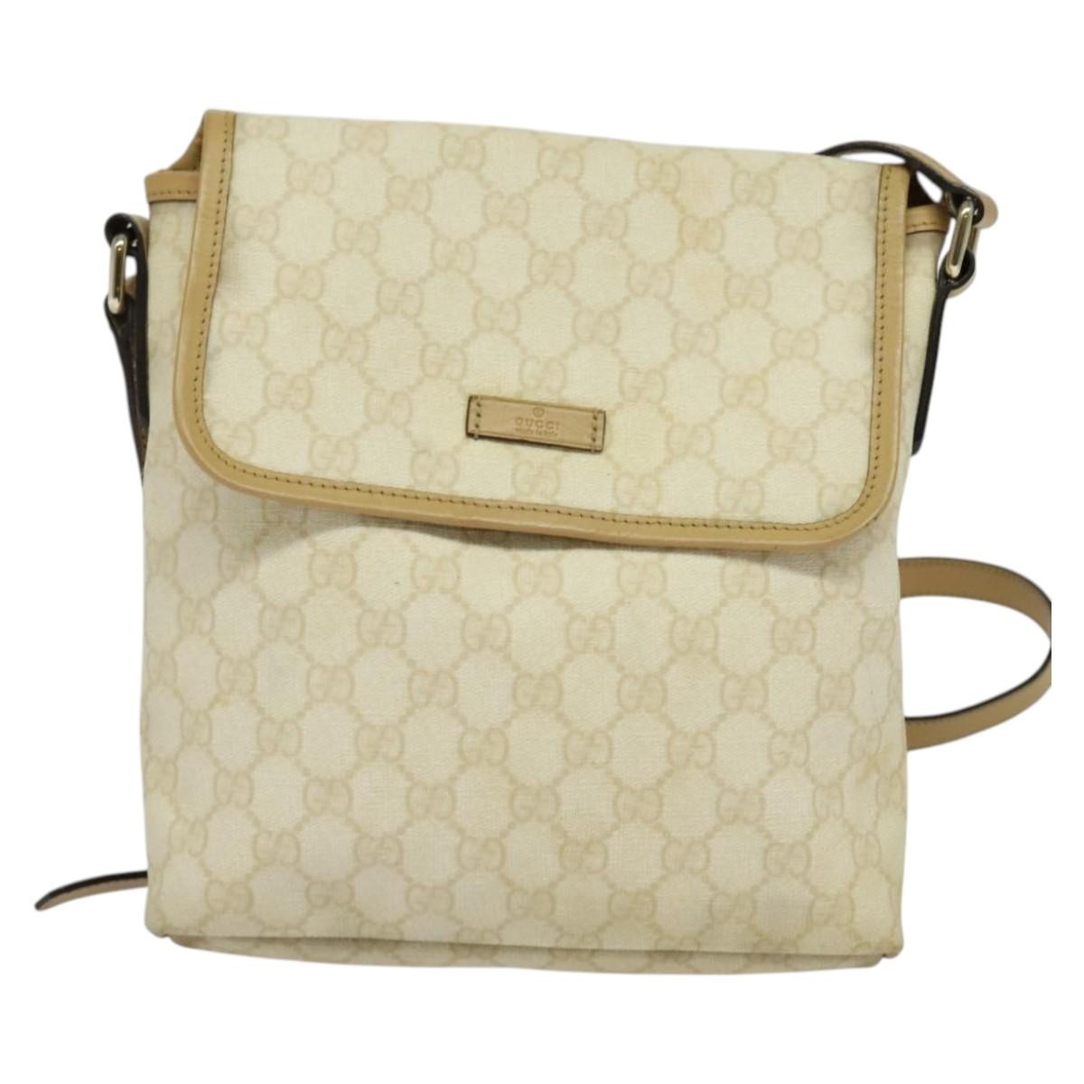 Gucci Flap Messenger Gg Coated Canvas Beige Pvc Shoulder Bag Bag (Pre-Owned)