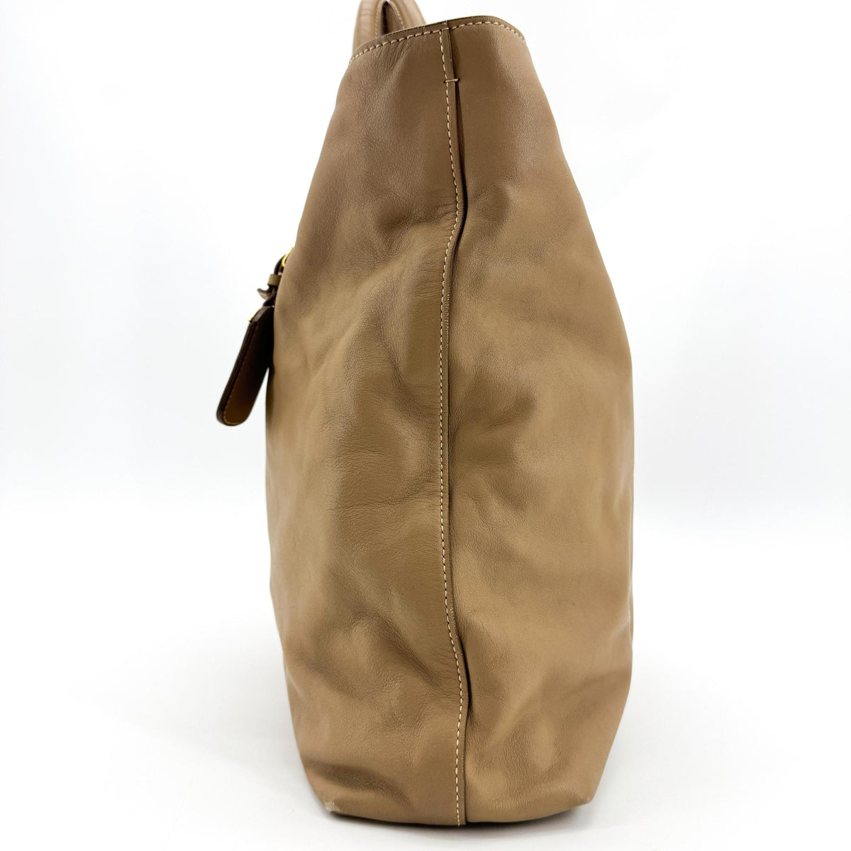 Prada Prada Vitello Phenix Leather Tote Bag Black Large Phenix Leather Brown Leather Tote Bag Bag (Pre-Owned)