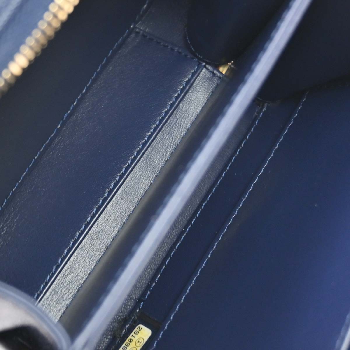 Chanel Filigree Vanity Case Quilted Caviar Navy Calfskin Clutche & Pouche Bag (Pre-Owned)