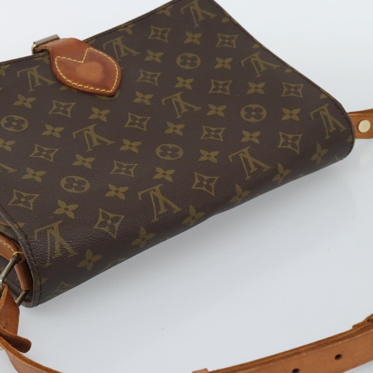 Louis Vuitton Cartouchiere Monogram Canvas Brown Canvas Shoulder Bag Bag (Pre-Owned)