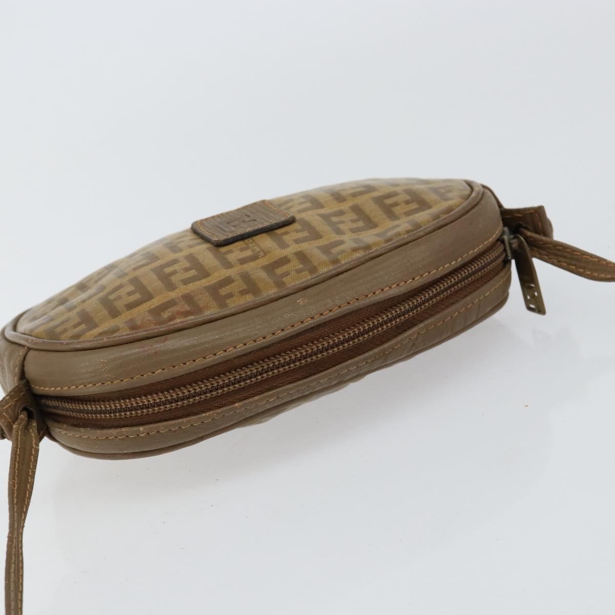 Fendi Zucchino Canvas Beige Canvas Shoulder Bag Bag (Pre-Owned)
