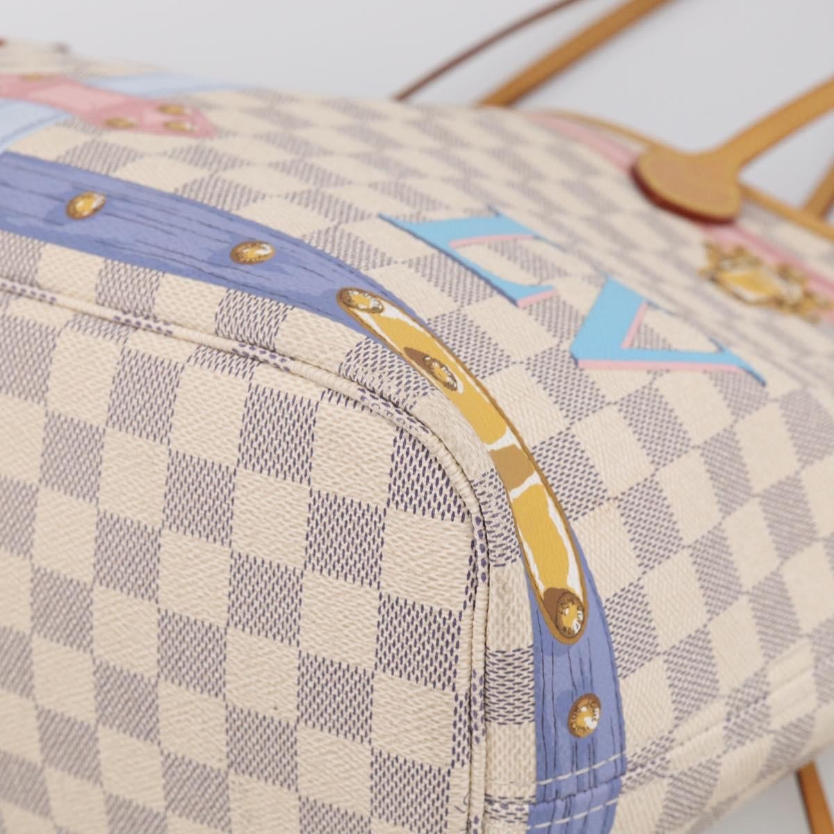 Louis Vuitton Neverfull Nm Limited Edition Damier Summer Trunks Multicolour Canvas Tote Bag Bag (Pre-Owned)
