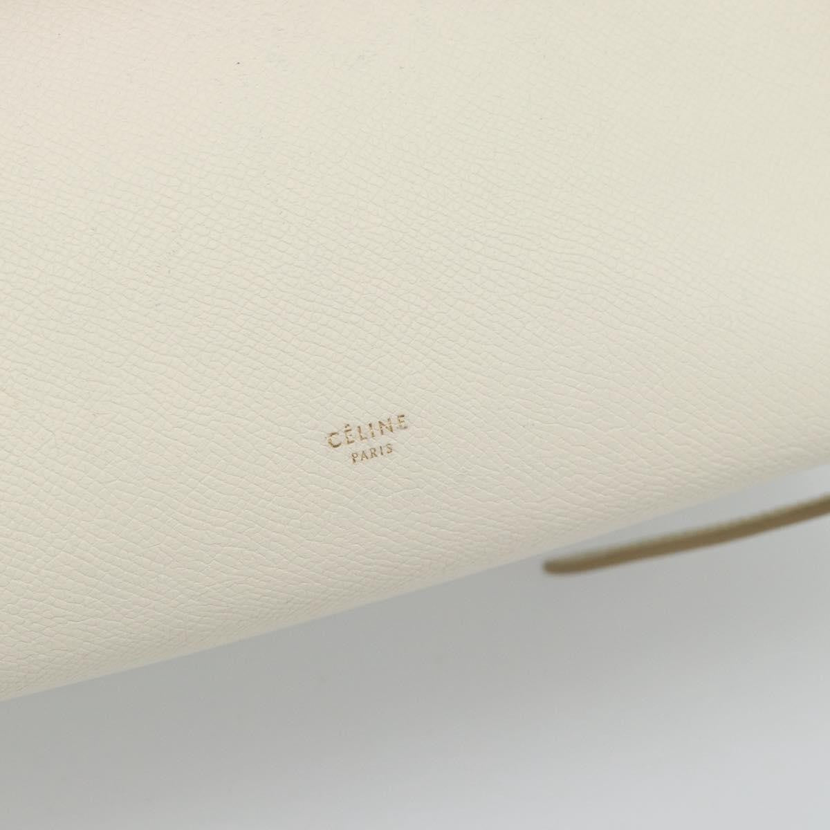 Celine Belt Textured Leather White Leather Handbag (Pre-Owned)