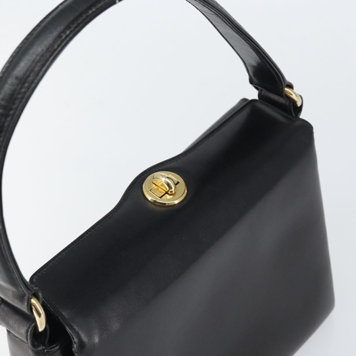 Gucci Vintage Leather Black Leather Handbag (Pre-Owned)