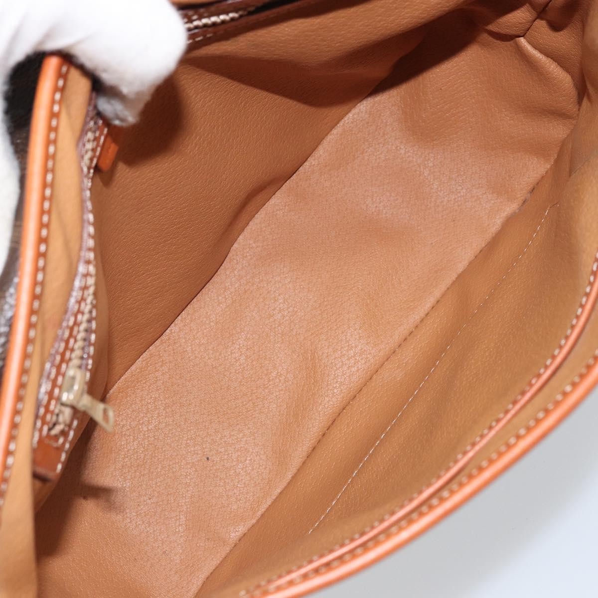 Celine Vintage Macadam Canvas Brown Canvas Handbag (Pre-Owned)
