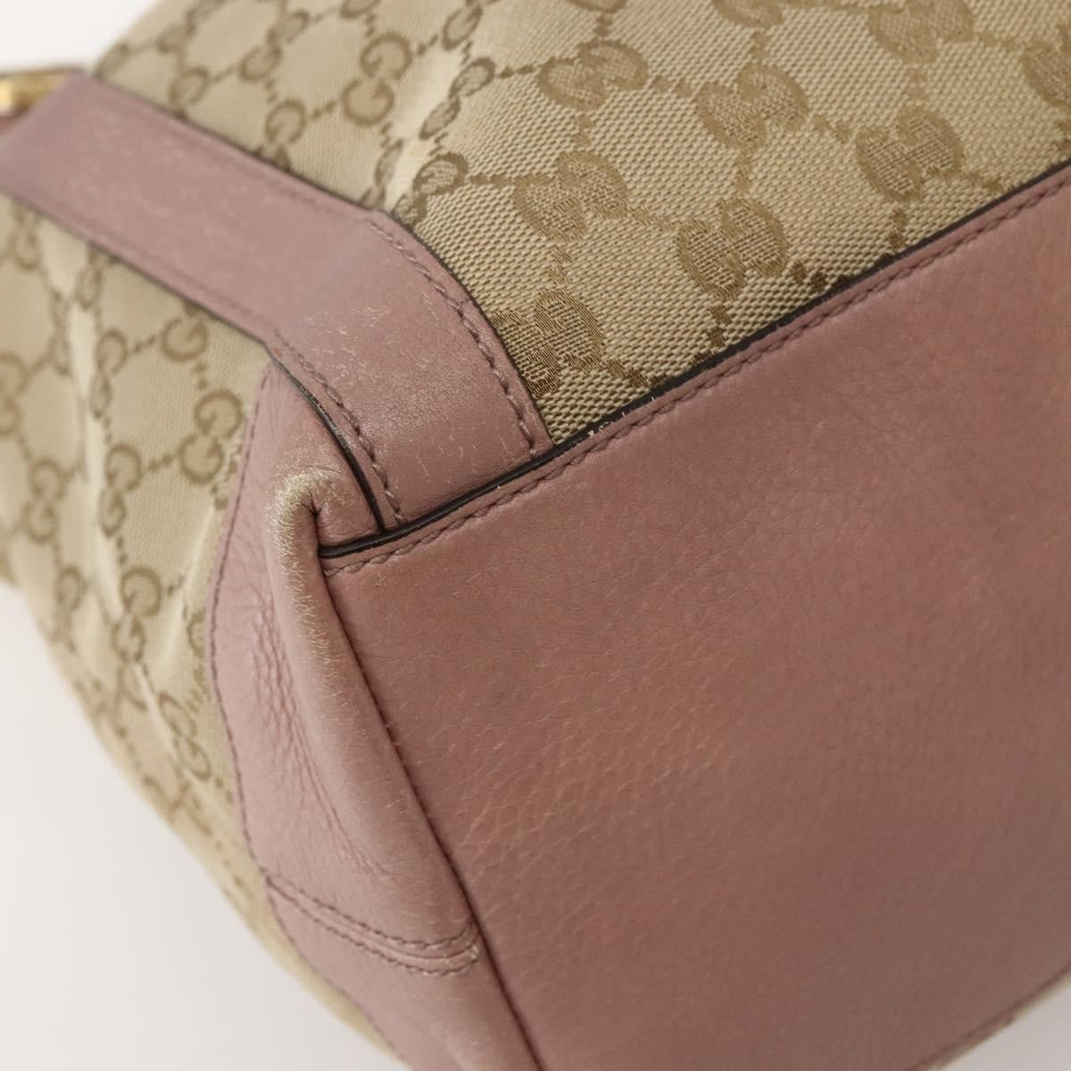 Gucci Vintage Interlocking G Canvas And Leather Beige Canvas Handbag (Pre-Owned)