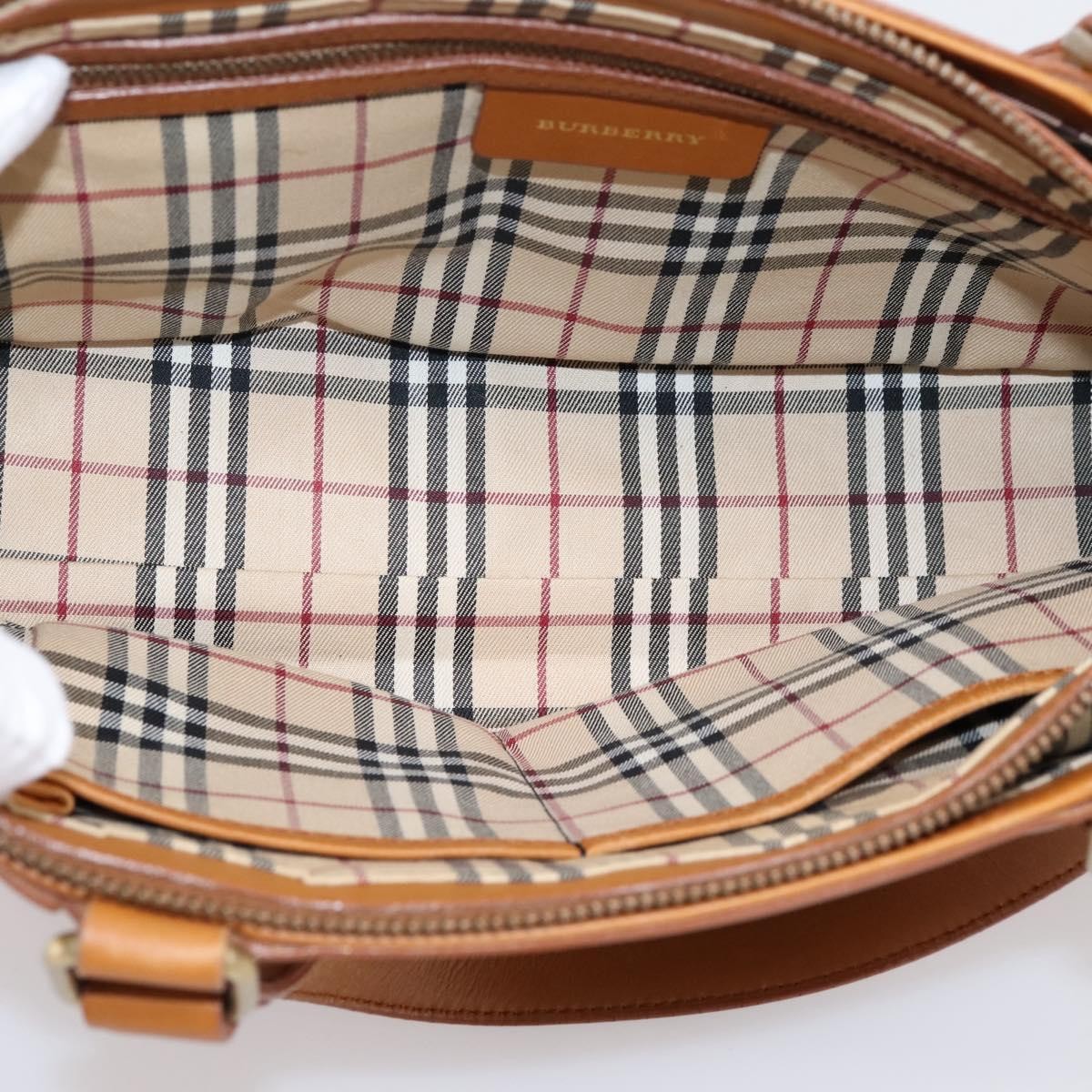 Burberry Handbag Leather Brown Leather Handbag (Pre-Owned)