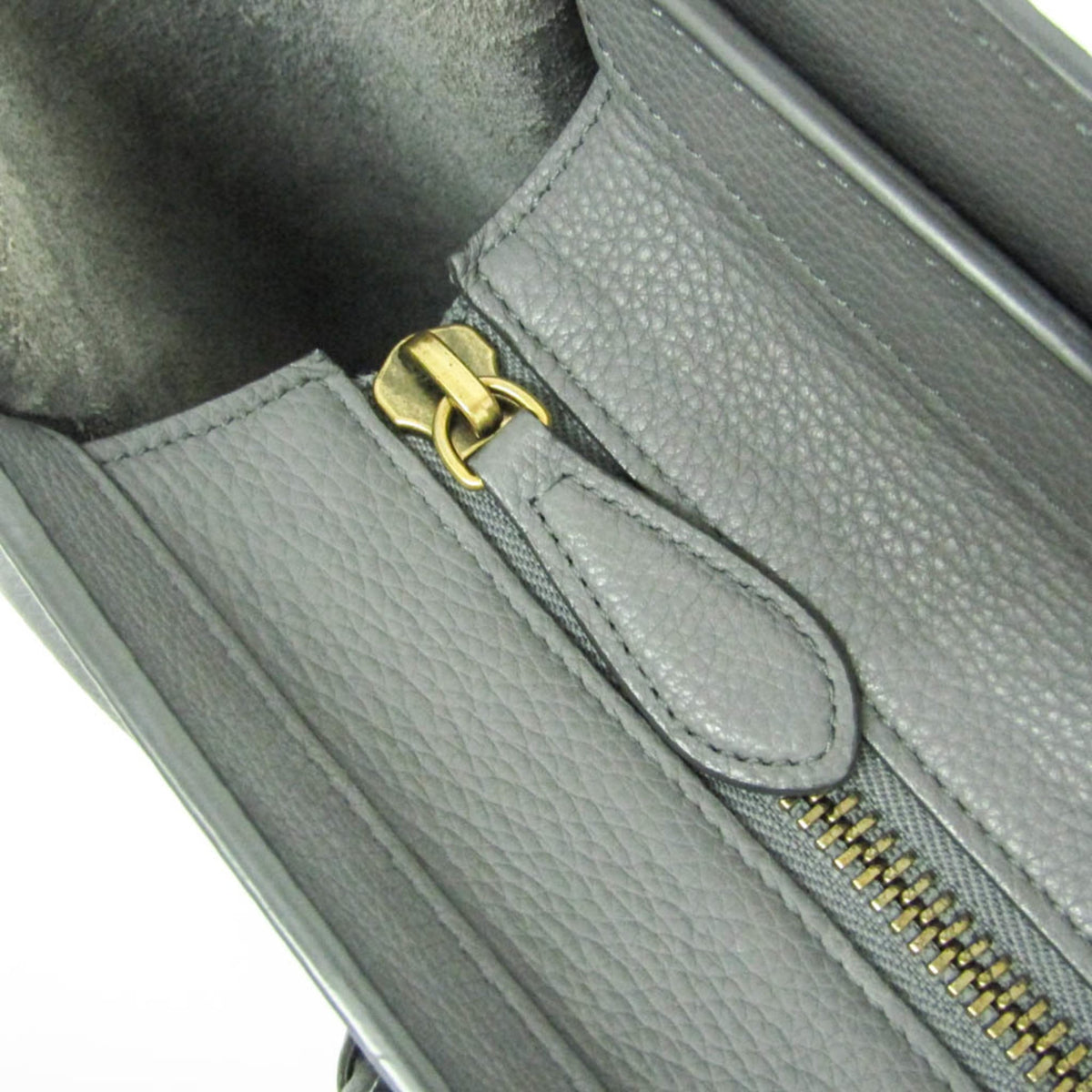 Celine Luggage Smooth Leather Gray Leather Handbag (Pre-Owned)