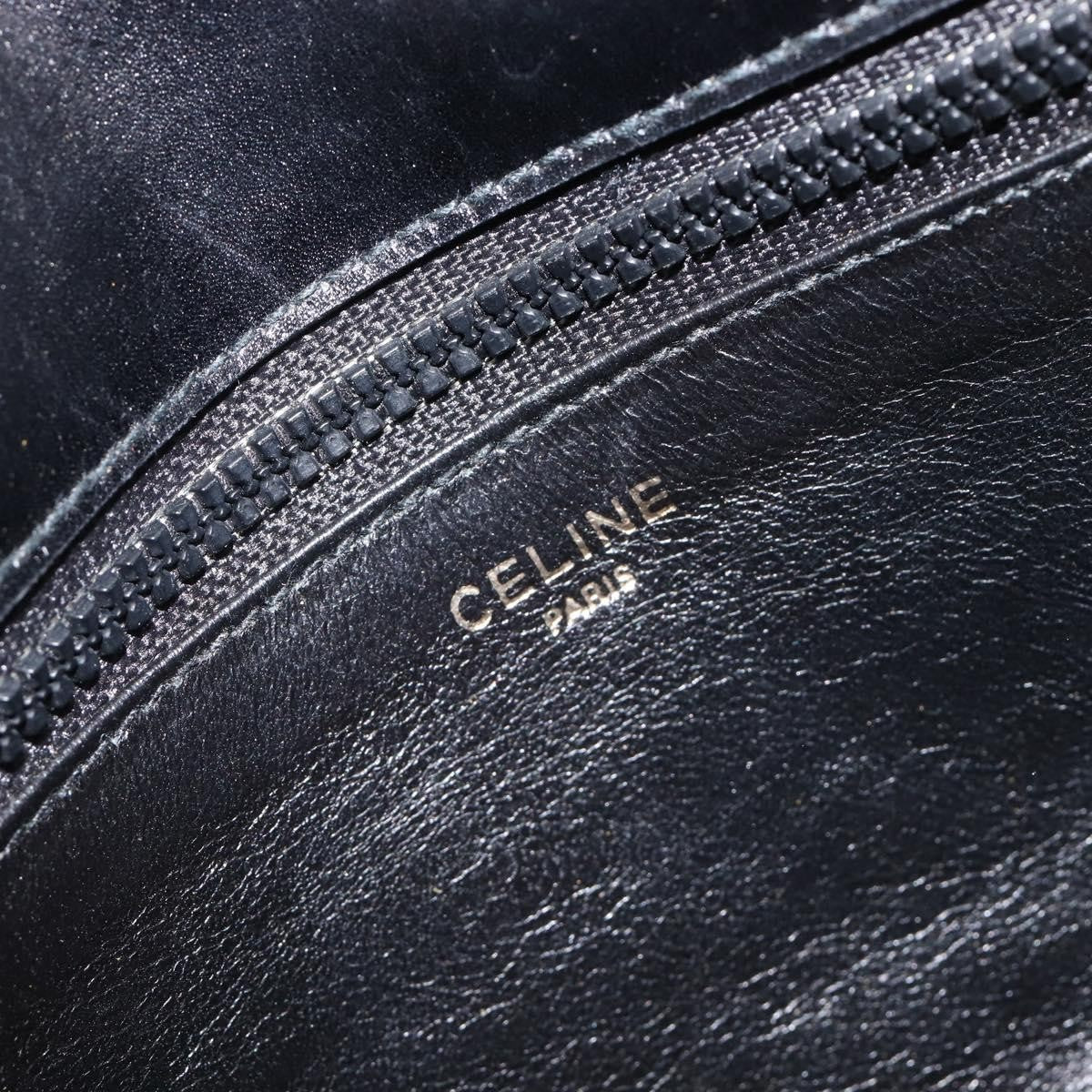 Celine Flap Shoulder Leather Black Leather Shoulder Bag Bag (Pre-Owned)