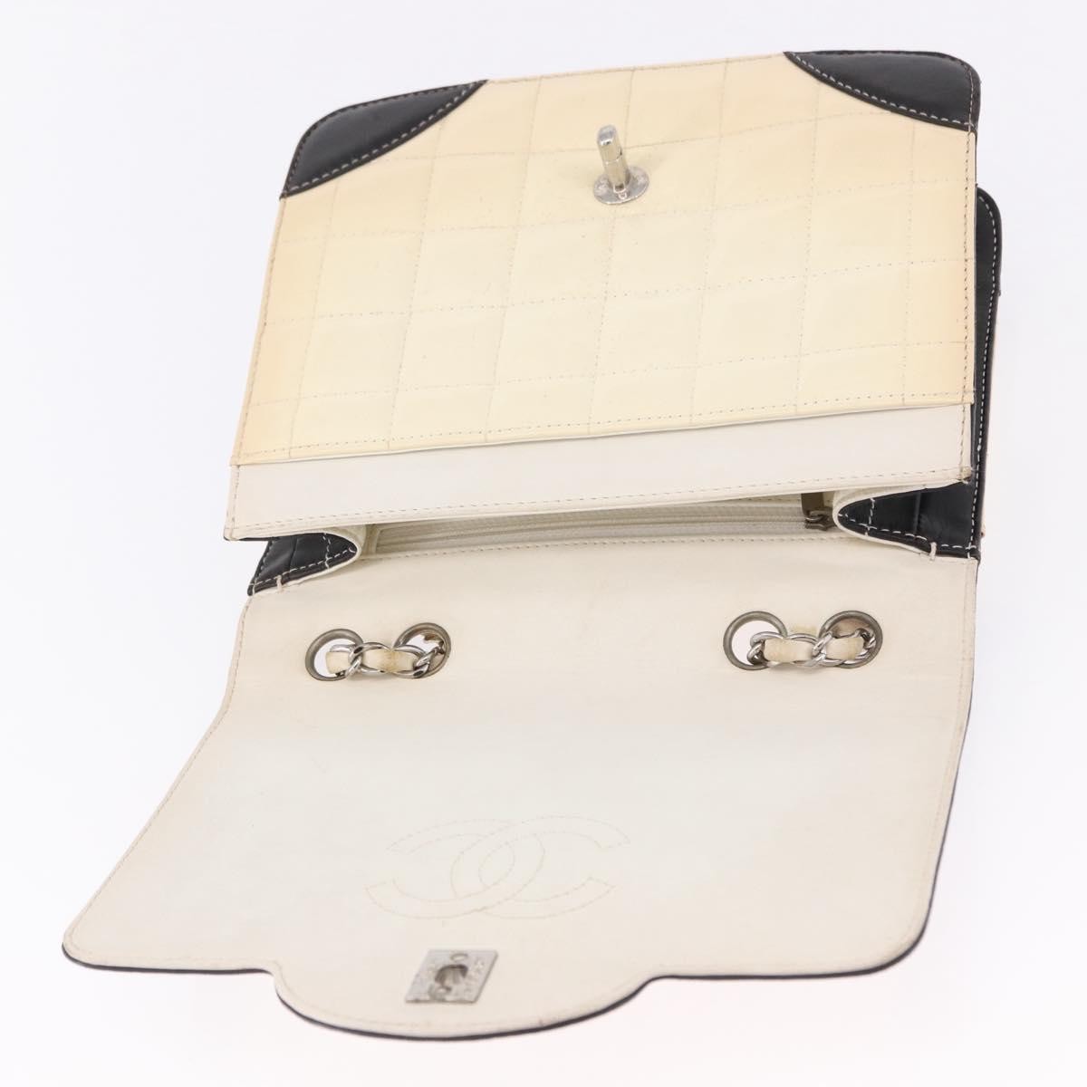 Chanel Vintage Chocolate Bar Cc Flap Patent Leather Beige Patent_Leather Shoulder Bag Bag (Pre-Owned)