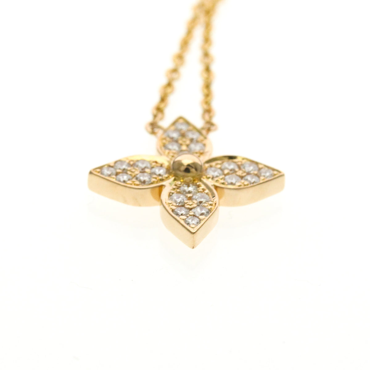 Louis Vuitton Star Blossom Pendant 18K Rose Gold And Diamonds Gold Pink_Gold Necklace Jewelry (Pre-Owned)