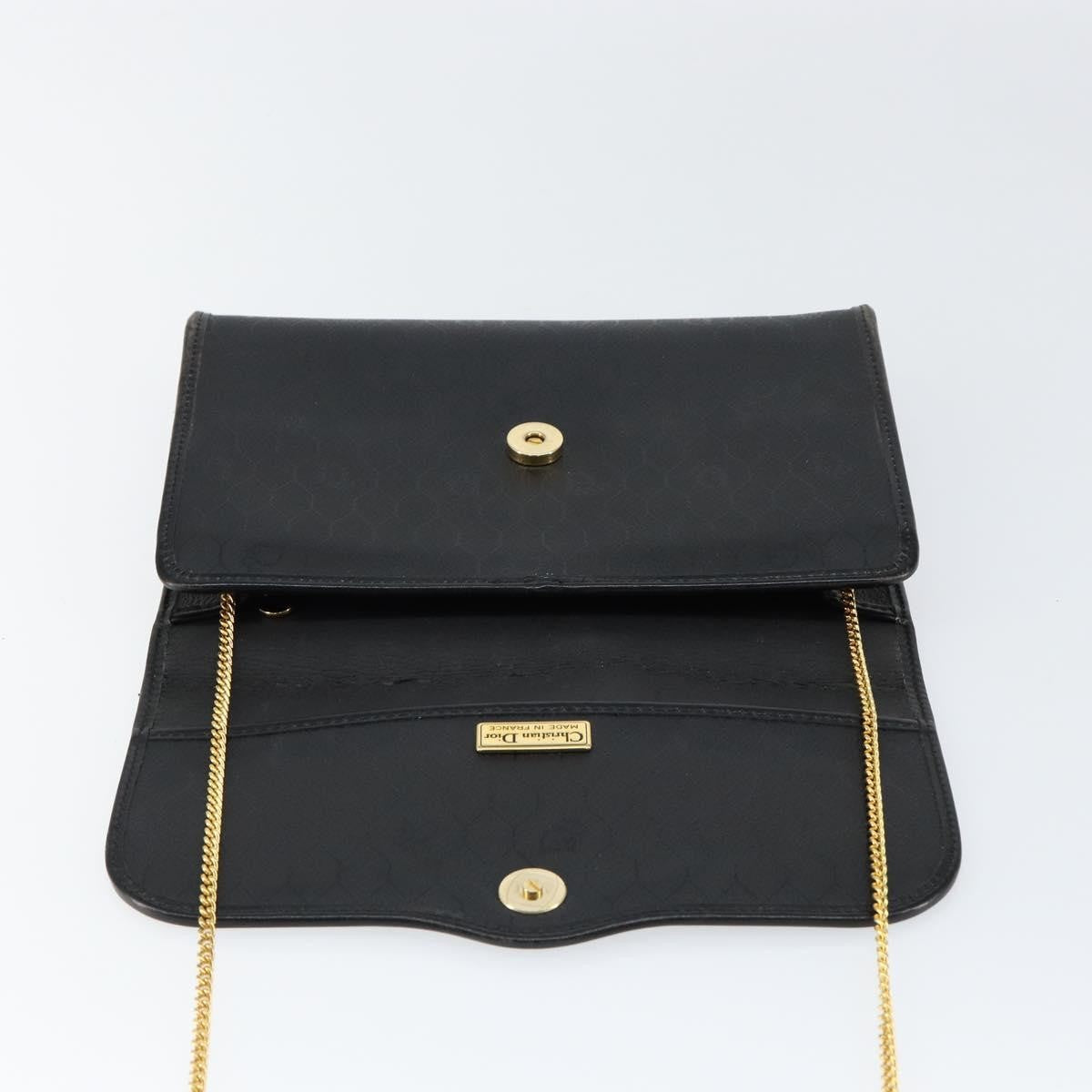 Christian Dior Vintage Honeycomb Flap Coated Canvas Black Canvas Shoulder Bag Bag (Pre-Owned)
