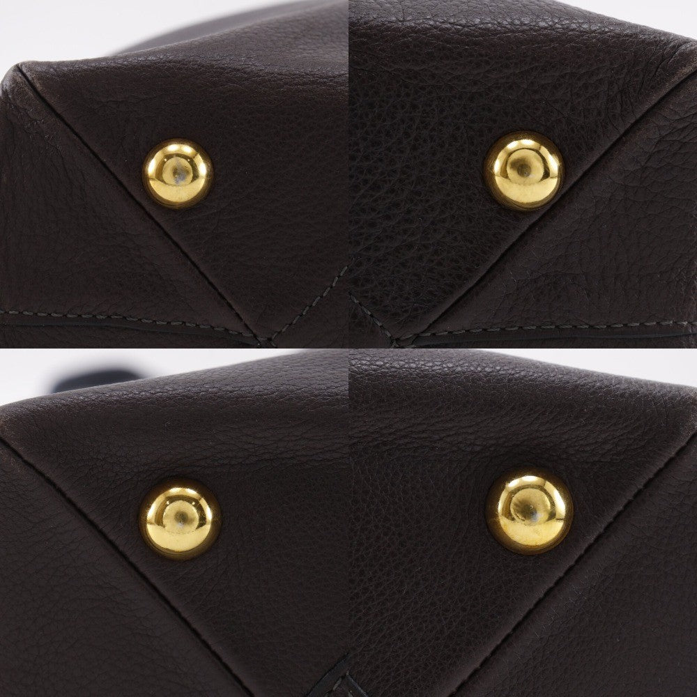 Delvaux Tote Bag Leather Brown Leather Tote Bag Bag (Pre-Owned)